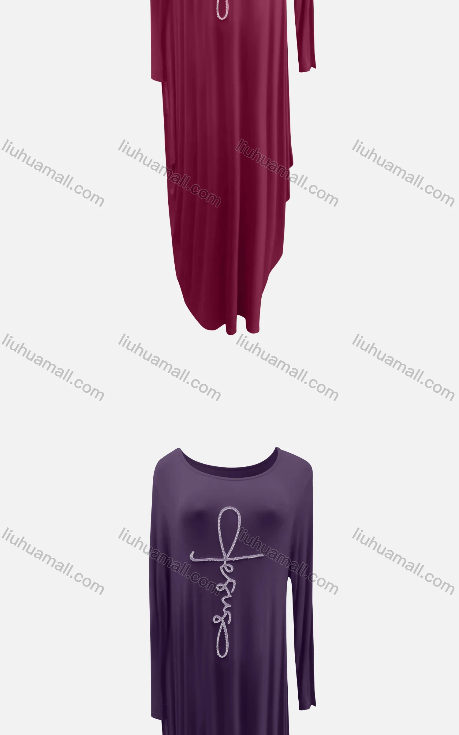 Wholesale Women's African Crew Neck Letter Long Sleeve Patch Pocket Loose Fit Dress 8810# - Liuhuamall