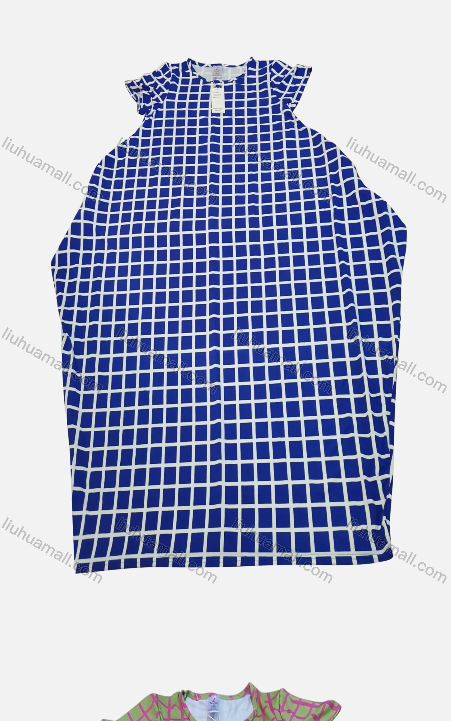 Wholesale Women's Casual Crew Neck Short Sleeve Curved Hem Loose Fit Dress 8818# - Liuhuamall