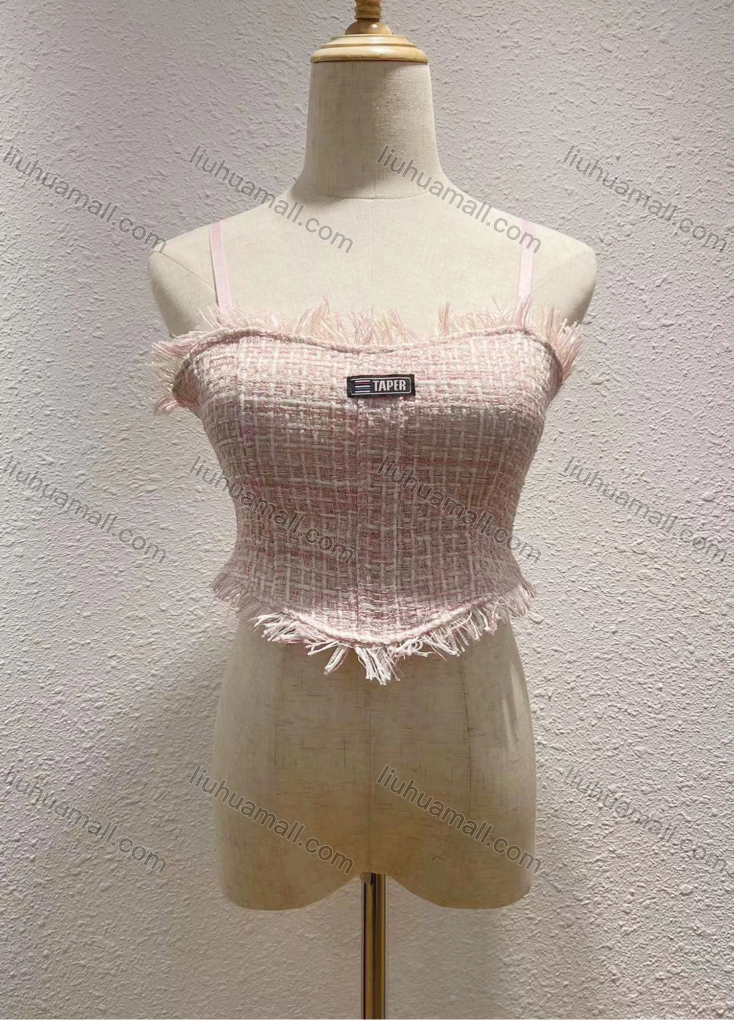 Wholesale Women's Sexy Spaghetti Strap Raw Edge Crop Cami Top 1978# - Liuhuamall