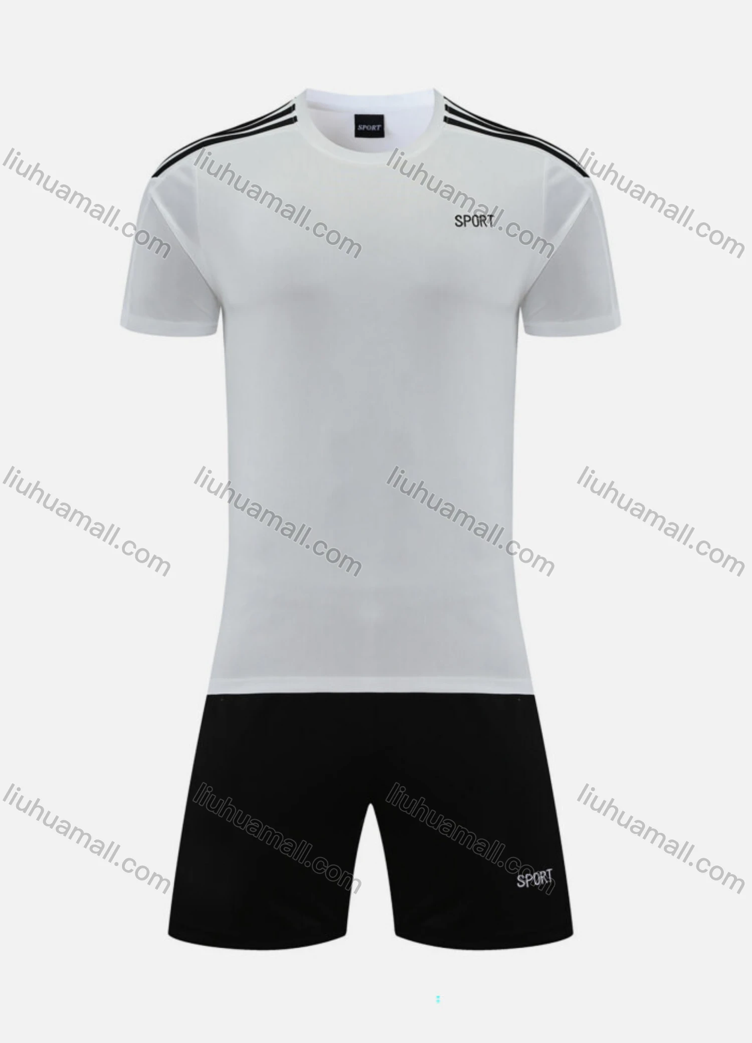Wholesale Men's Sporty Knit Polyester Football 2-PIece Set - Liuhuamall