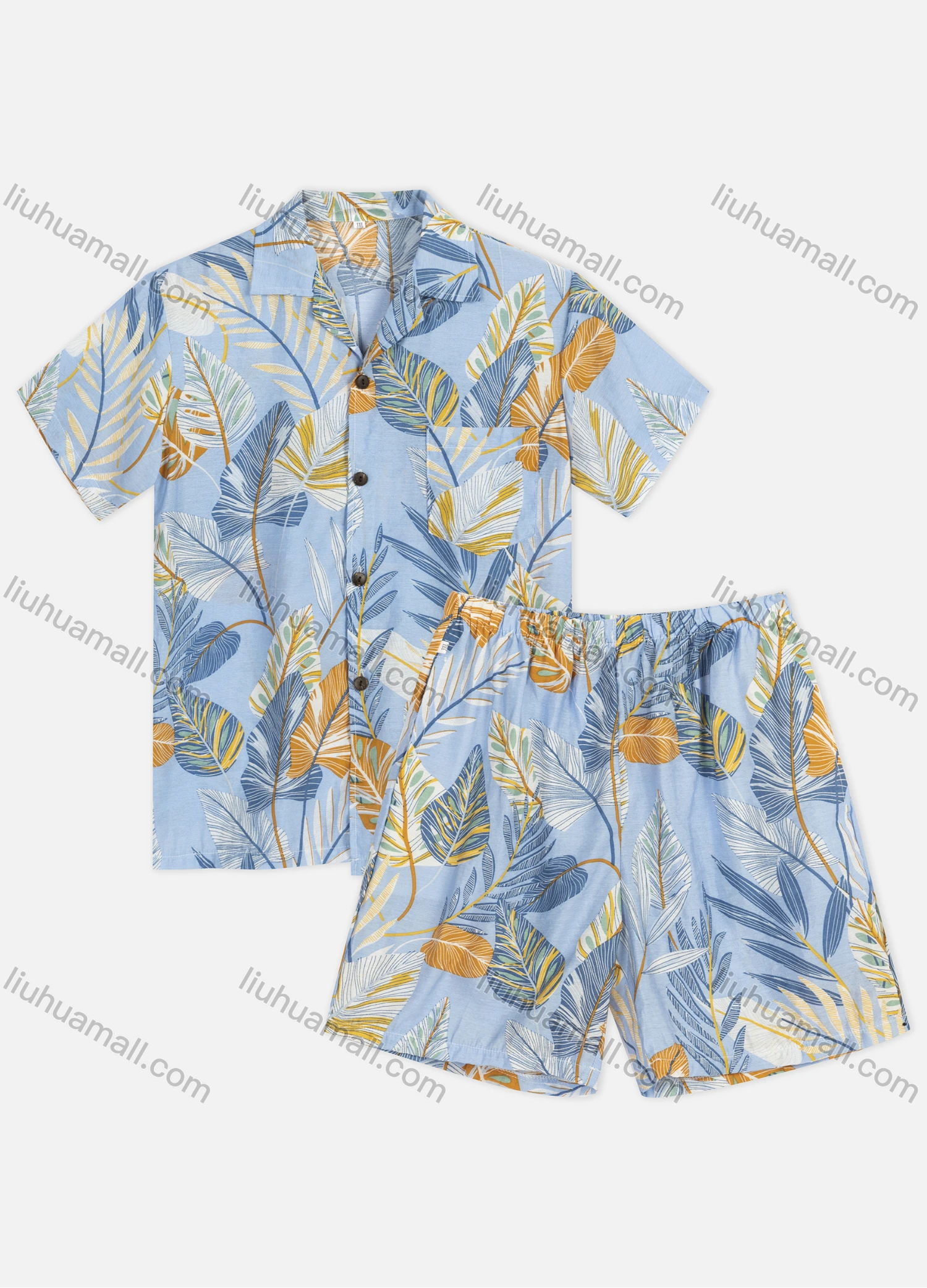 Wholesale Boy's Casual Allover Print Short Sleeve Shirt & Shorts 2 Piece Set 1Y1A0896 & 1Y1A0897# - Liuhuamall