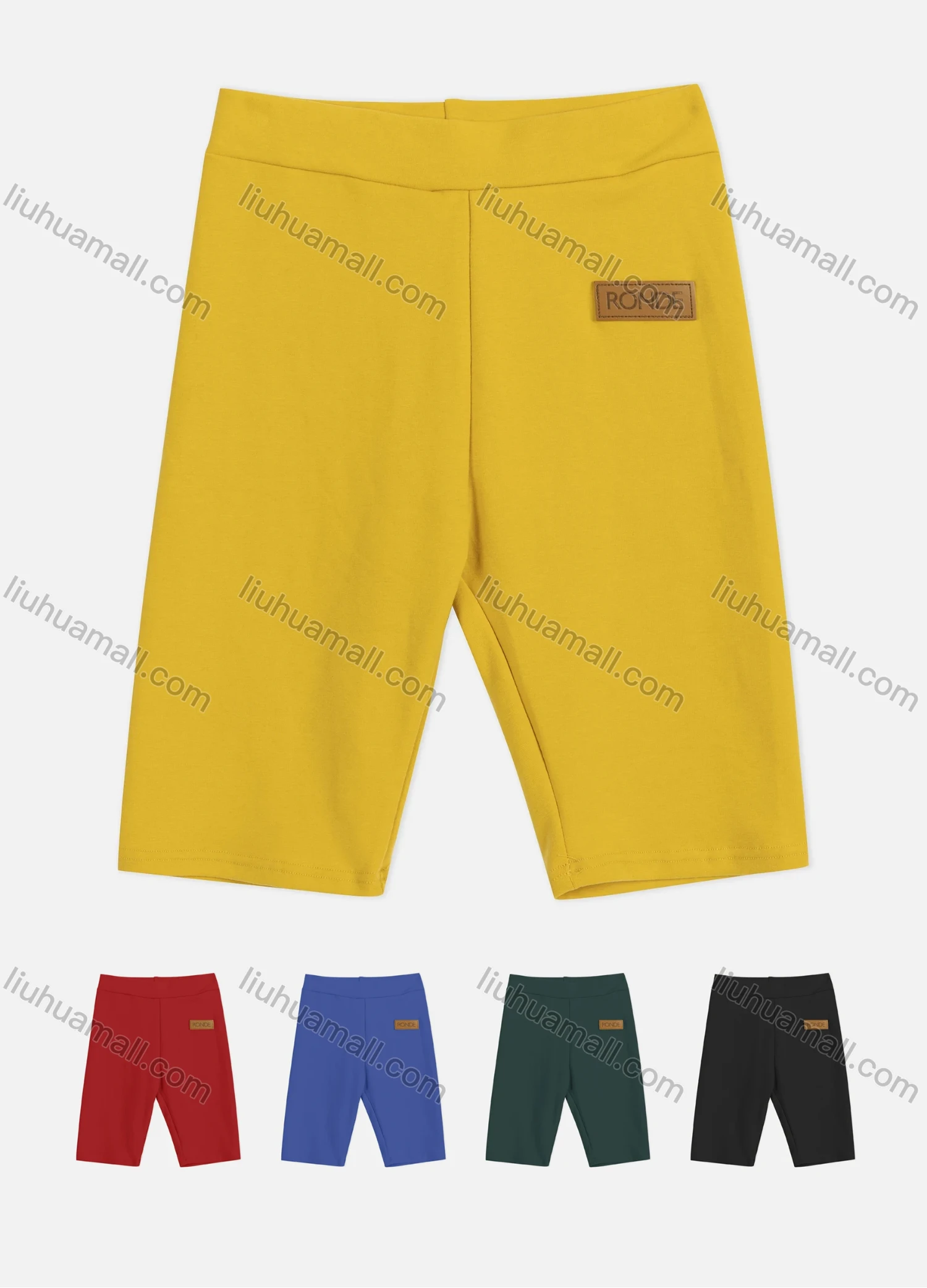 Wholesale Women's Athletic Plain Elastic High Waist Running Biker Shorts 1Y1A0891# - Liuhuamall