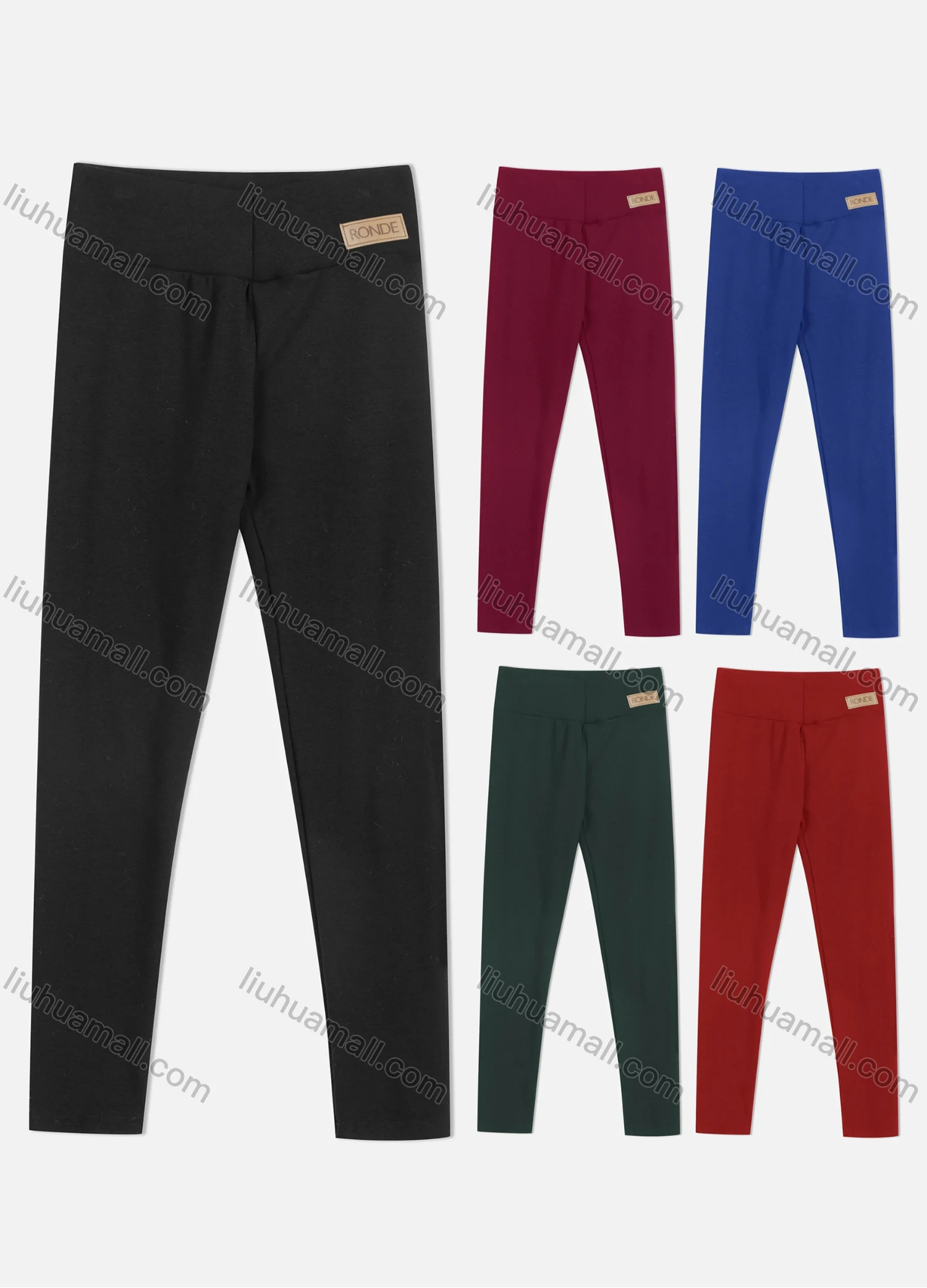 Wholesale Women's Athletic Plain High Waist Ankle Length Pants 1Y1A0892# - Liuhuamall