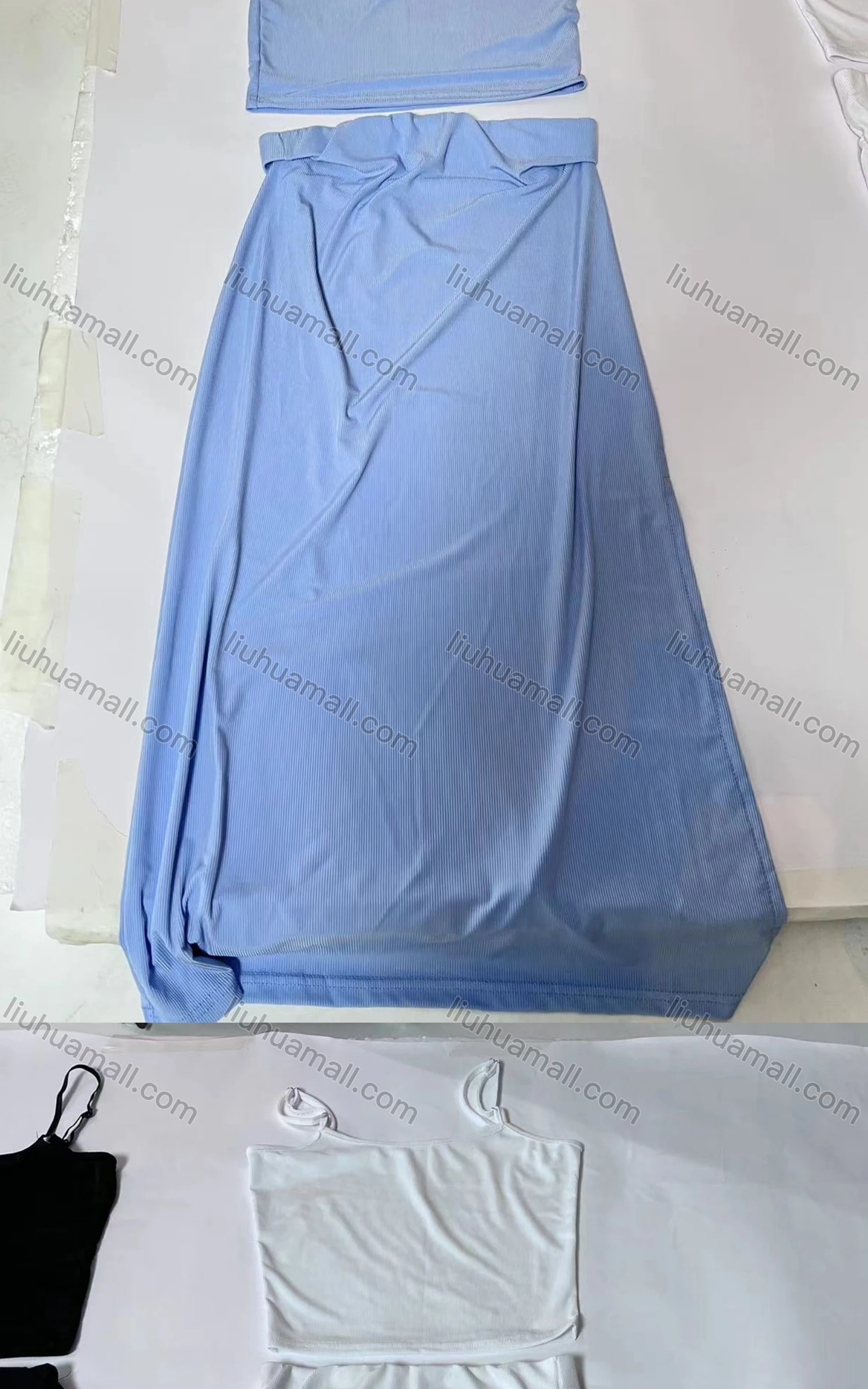 Wholesale Women's Casual Plain Crop Cami Top 2-Piece Set 001# - Liuhuamall