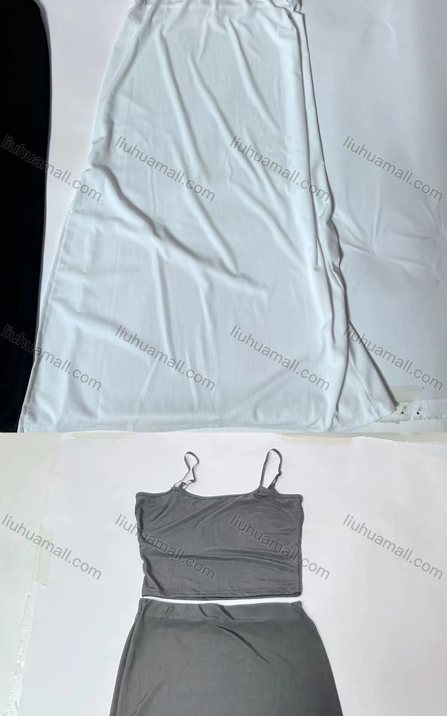 Wholesale Women's Casual Plain Crop Cami Top 2-Piece Set 001# - Liuhuamall