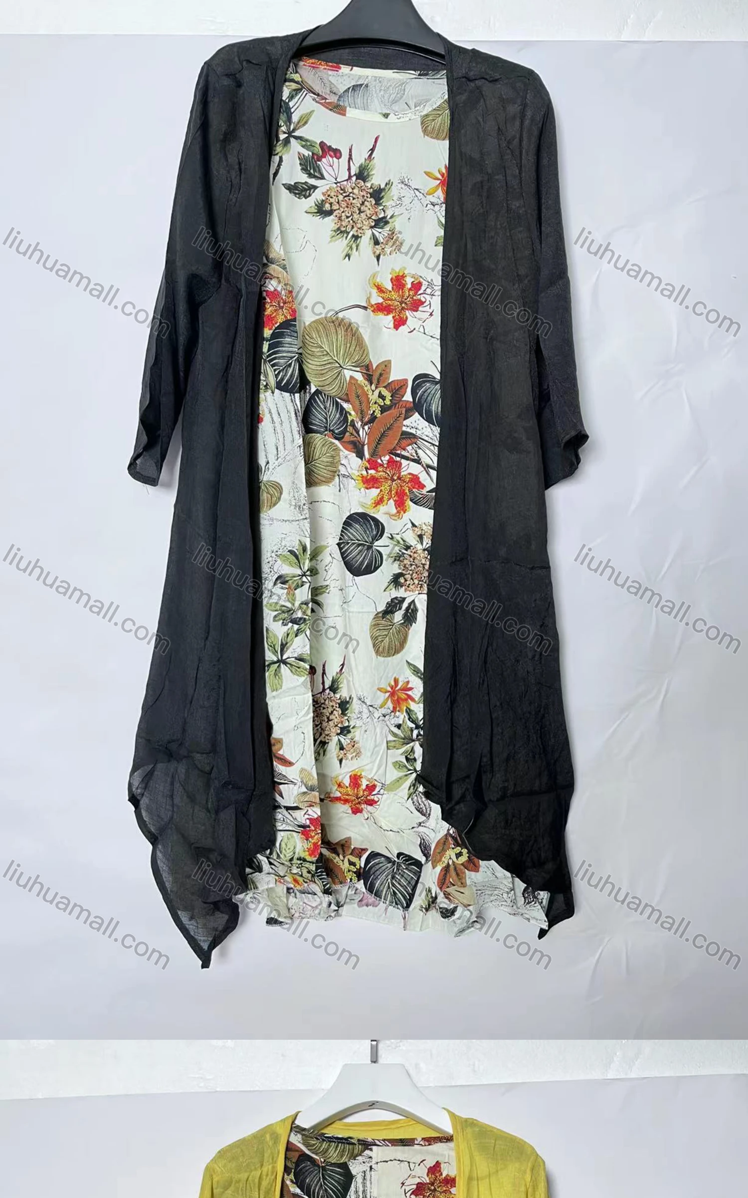 Wholesale Women's Casual Plain Open Front Cardigan 2-Piece Set 806# - Liuhuamall