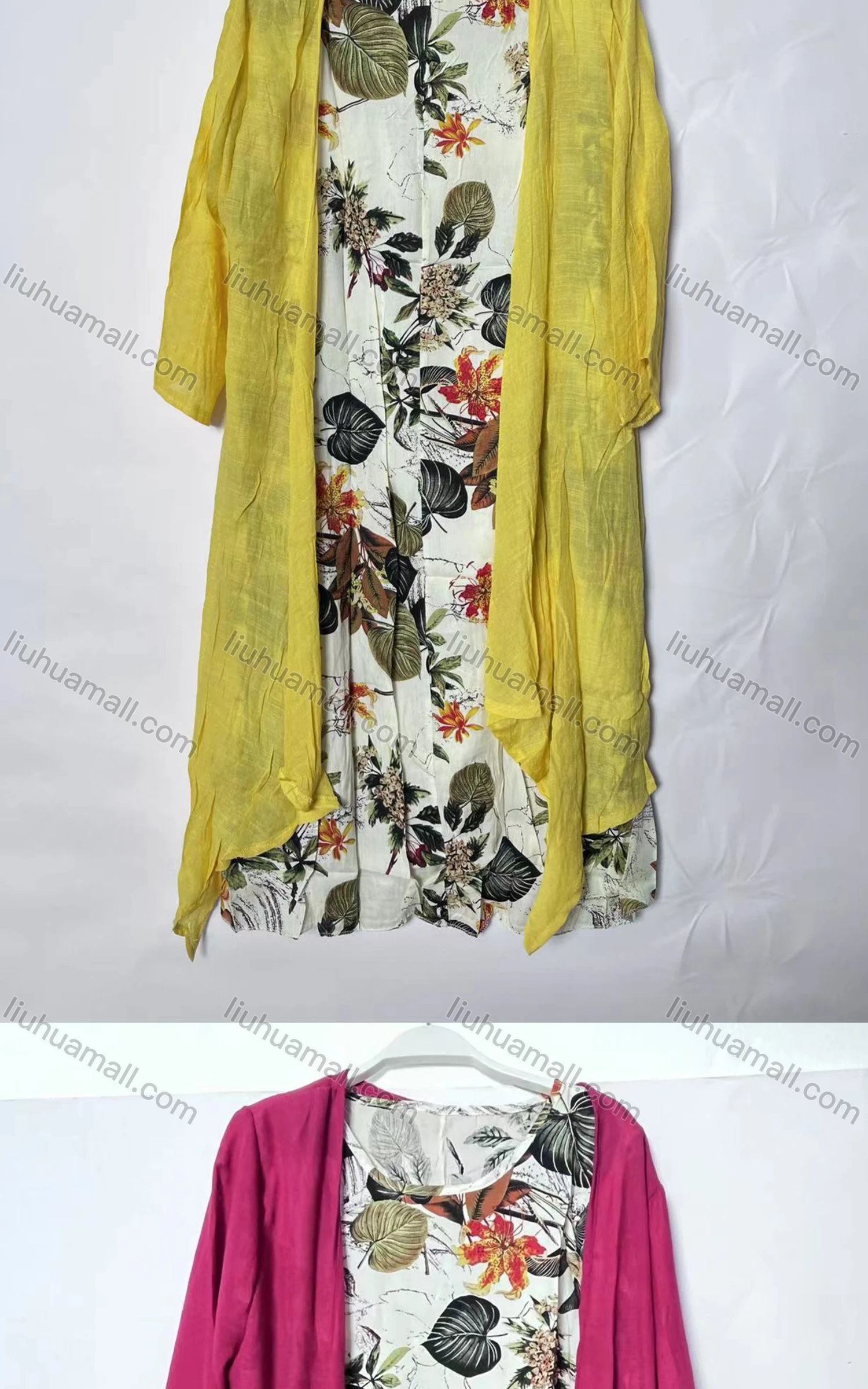 Wholesale Women's Casual Plain Open Front Cardigan 2-Piece Set 806# - Liuhuamall