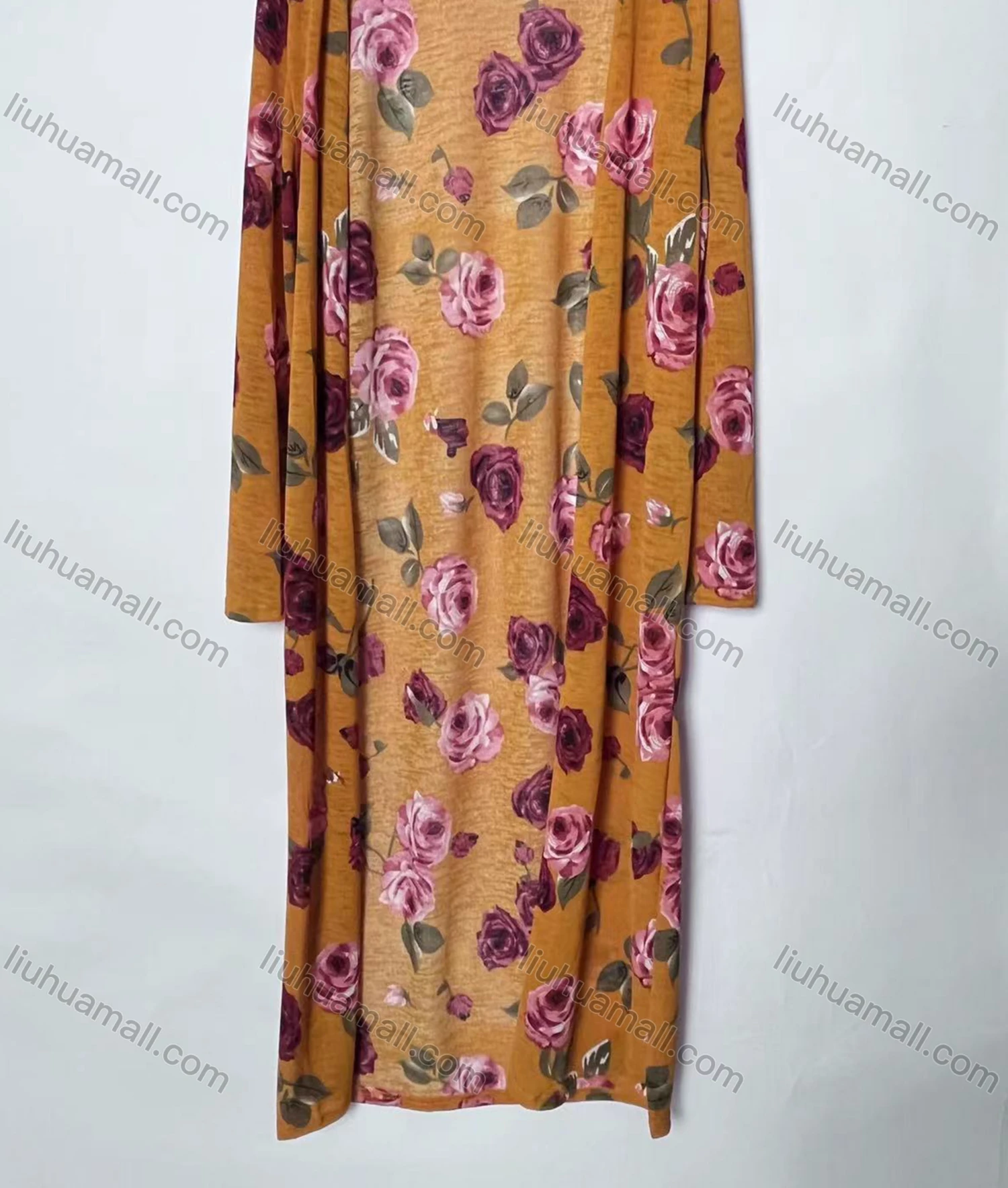 Wholesale Women's Casual Plain Open Front Floral Long Sleeve Cardigan 1009# - Liuhuamall