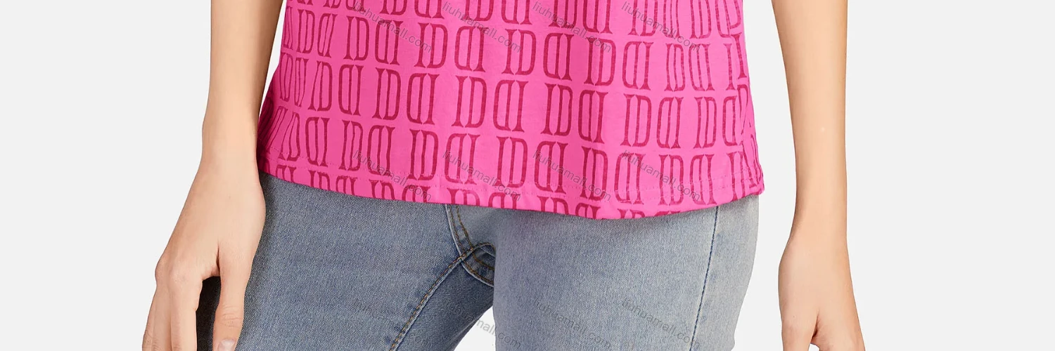 Wholesale Women's Casual Allover Print Round Neck Short Sleeve T-shirt 3605# - Liuhuamall