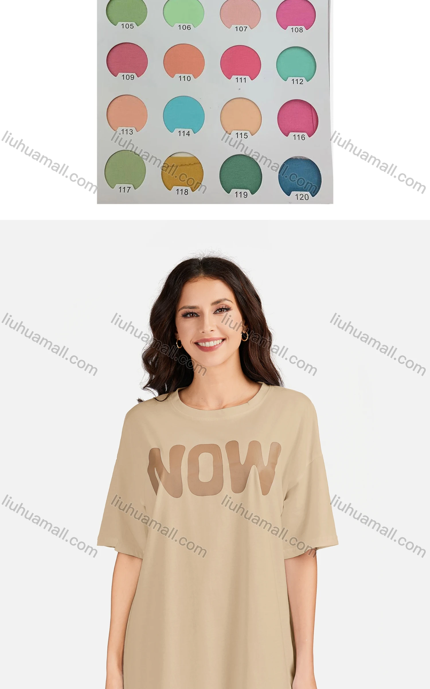 Wholesale Women's Casual Letter Round Neck Short Sleeve Tunic 3509# - Liuhuamall