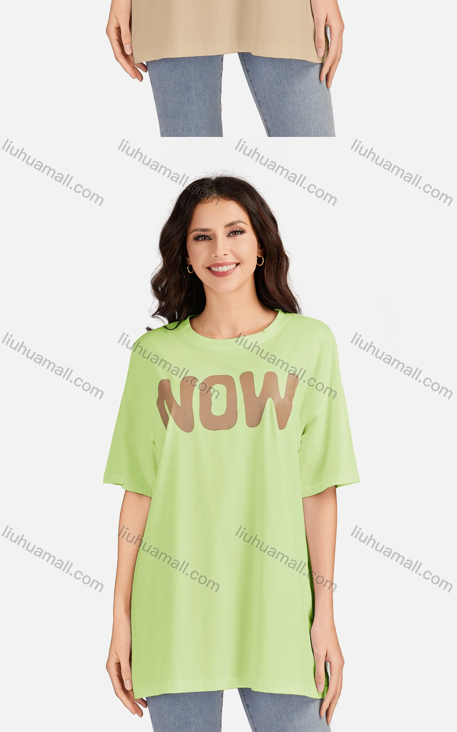 Wholesale Women's Casual Letter Round Neck Short Sleeve Tunic 3509# - Liuhuamall