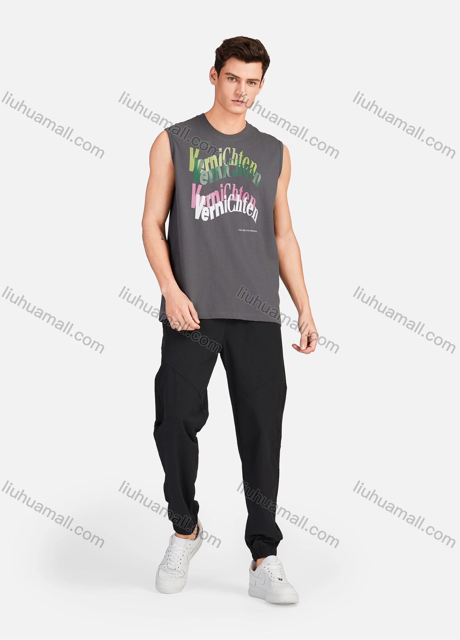 Wholesale Men's Casual Plain Drawstring Sporty Jogger Sweatpants B2001# - Liuhuamall