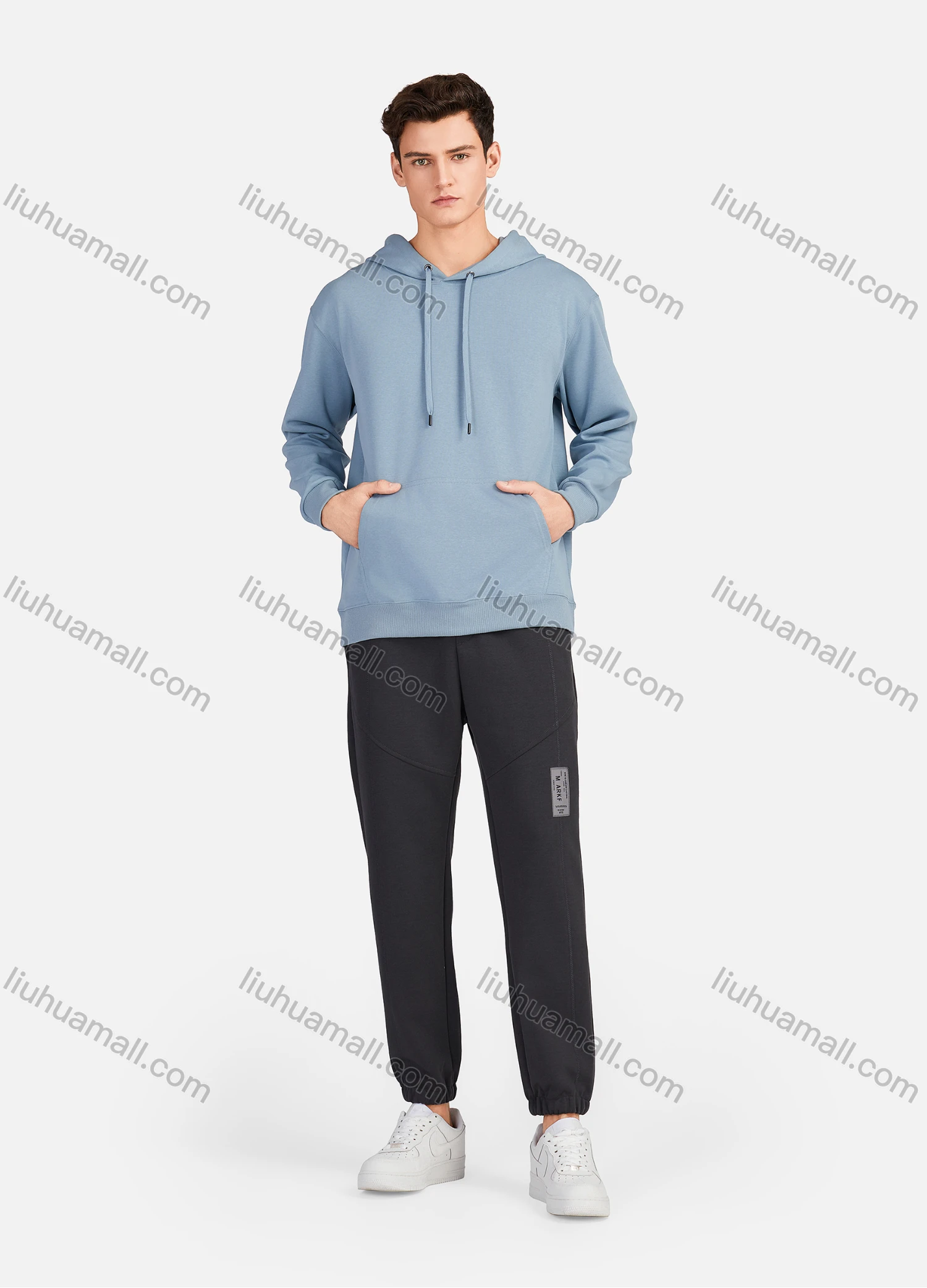 Wholesale Men's Casual Plain Drawstring Letter Athletic Jogger Sweatpants 3508# - Liuhuamall