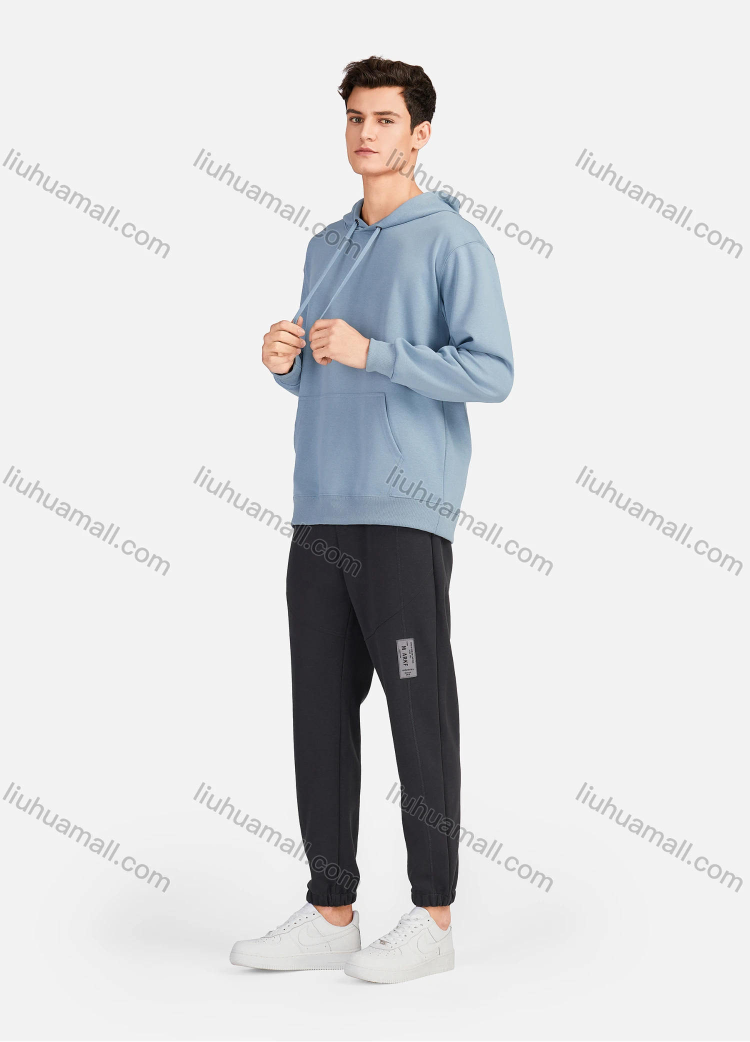 Wholesale Men's Casual Plain Drawstring Letter Athletic Jogger Sweatpants 3508# - Liuhuamall