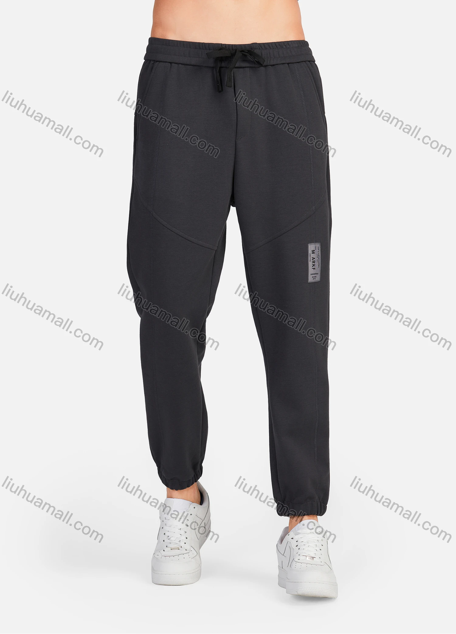 Wholesale Men's Casual Plain Drawstring Letter Athletic Jogger Sweatpants 3508# - Liuhuamall