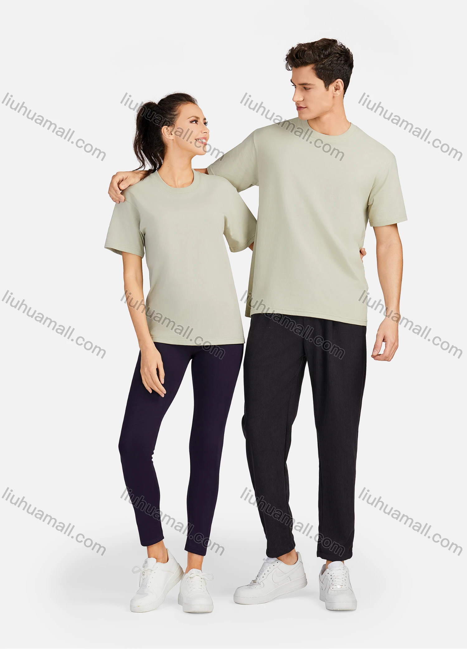 Wholesale Men's Casual Plain Round Neck Unisex Short Sleeve T-shirt T001# - Liuhuamall