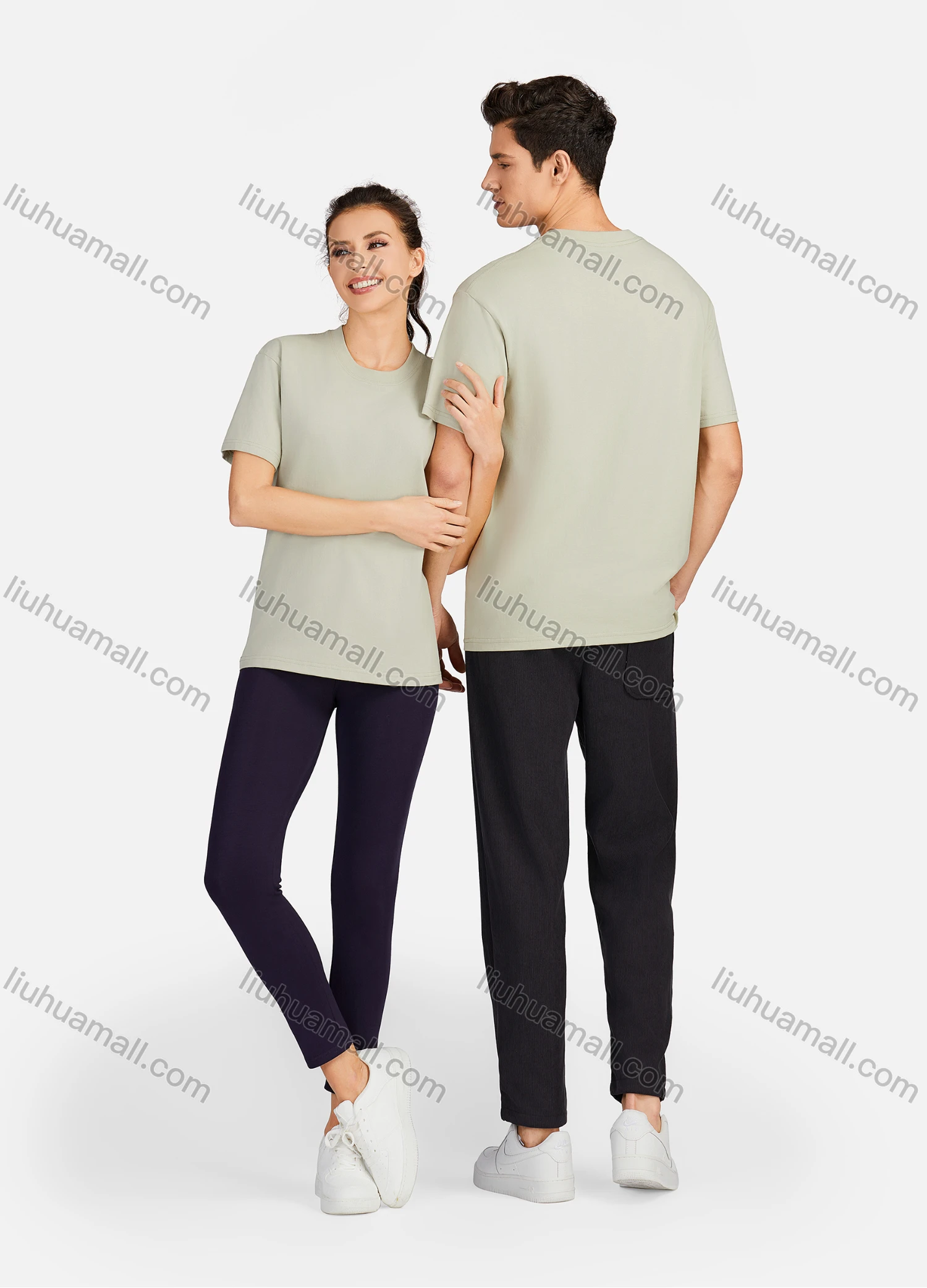 Wholesale Men's Casual Plain Round Neck Unisex Short Sleeve T-shirt T001# - Liuhuamall