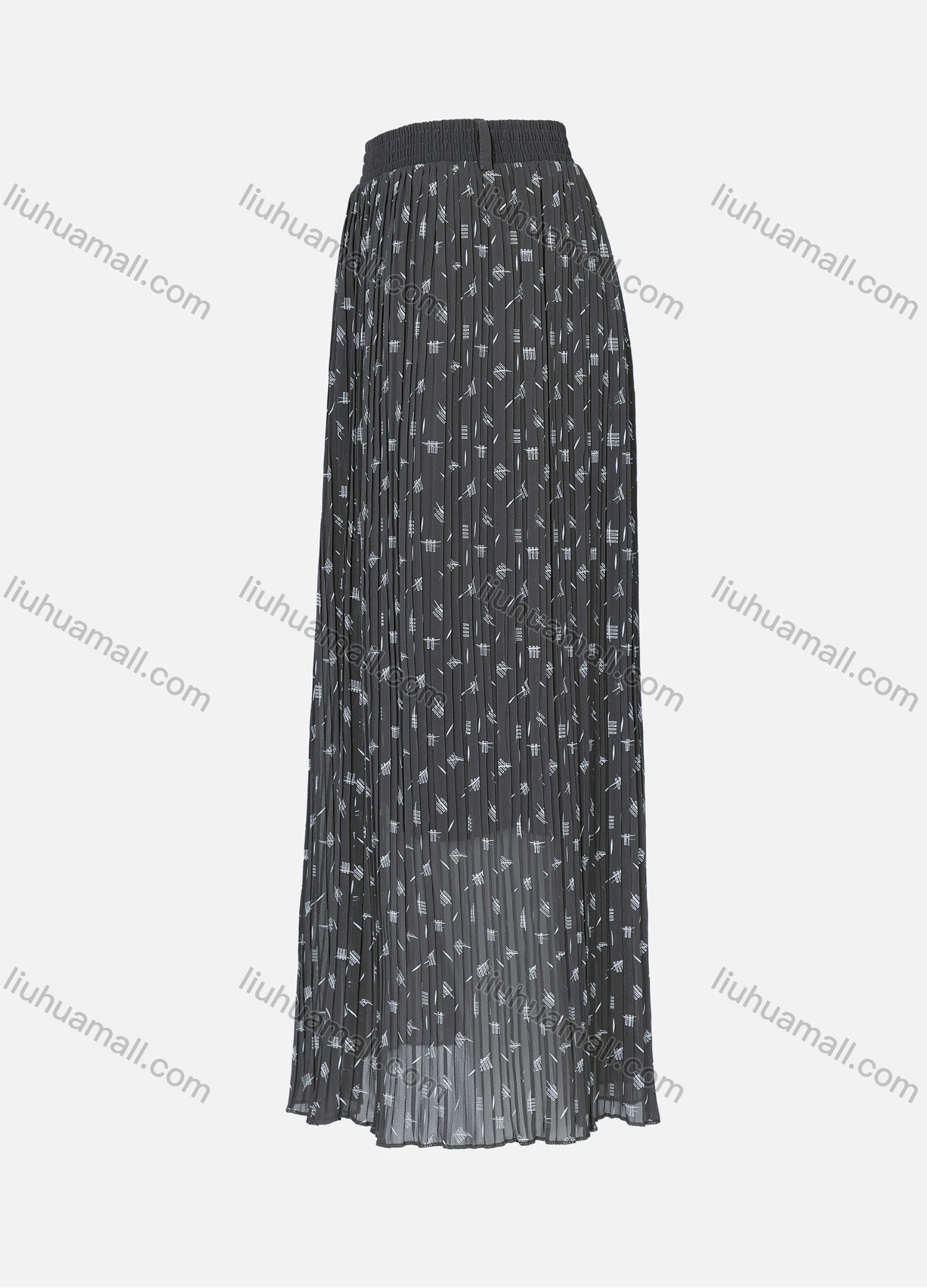 Wholesale Women's Casual Elastic Waist Pleated Allover Print Breathable Mesh Skirts - Liuhuamall