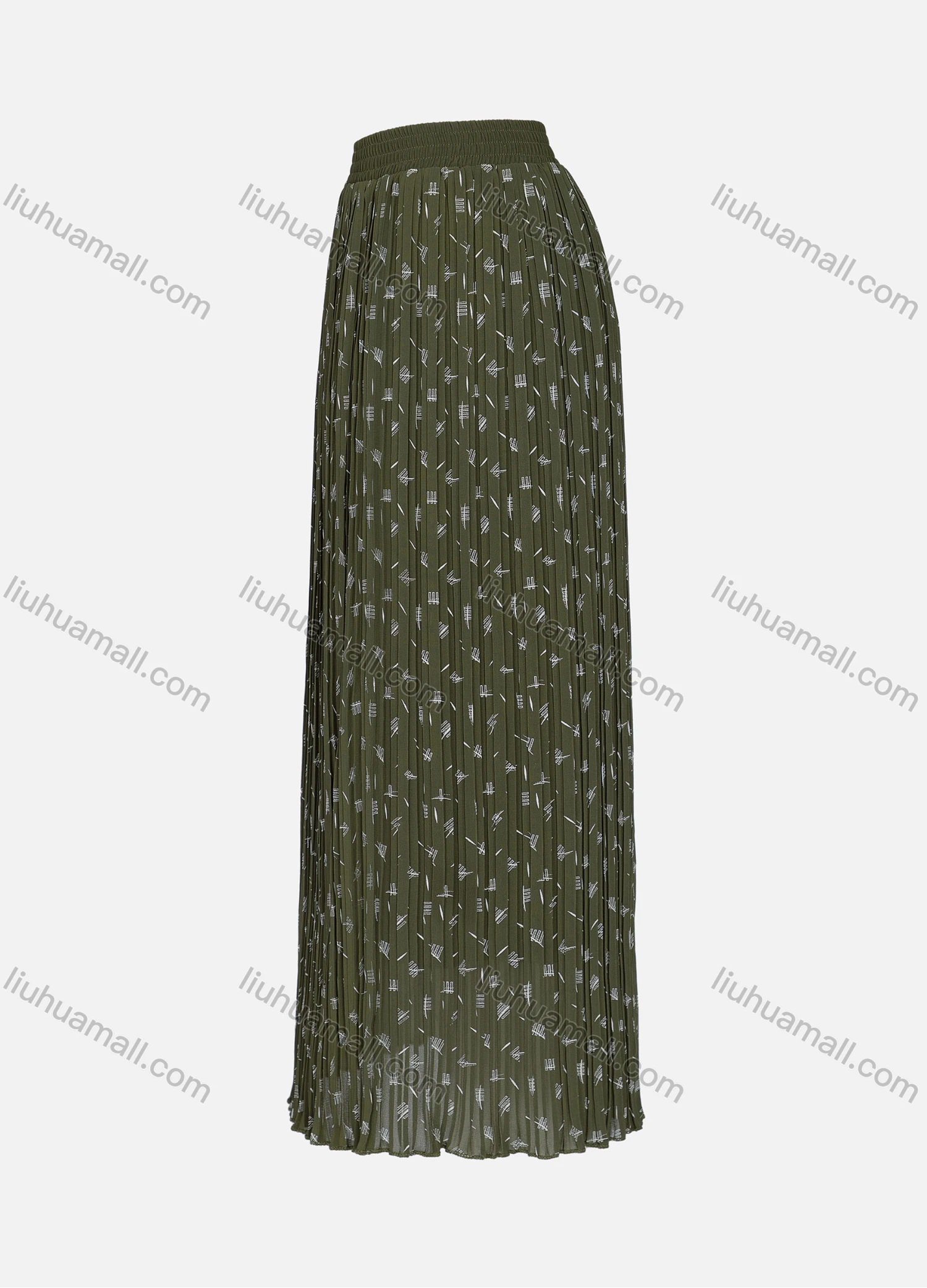 Wholesale Women's Casual Elastic Waist Pleated Allover Print Breathable Mesh Skirts - Liuhuamall