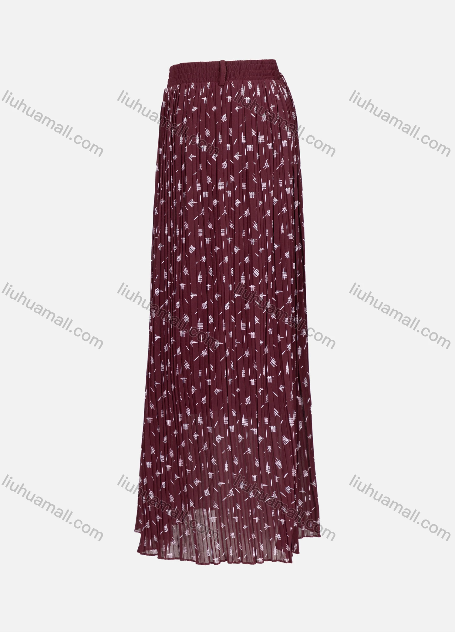 Wholesale Women's Casual Elastic Waist Pleated Allover Print Breathable Mesh Skirts - Liuhuamall