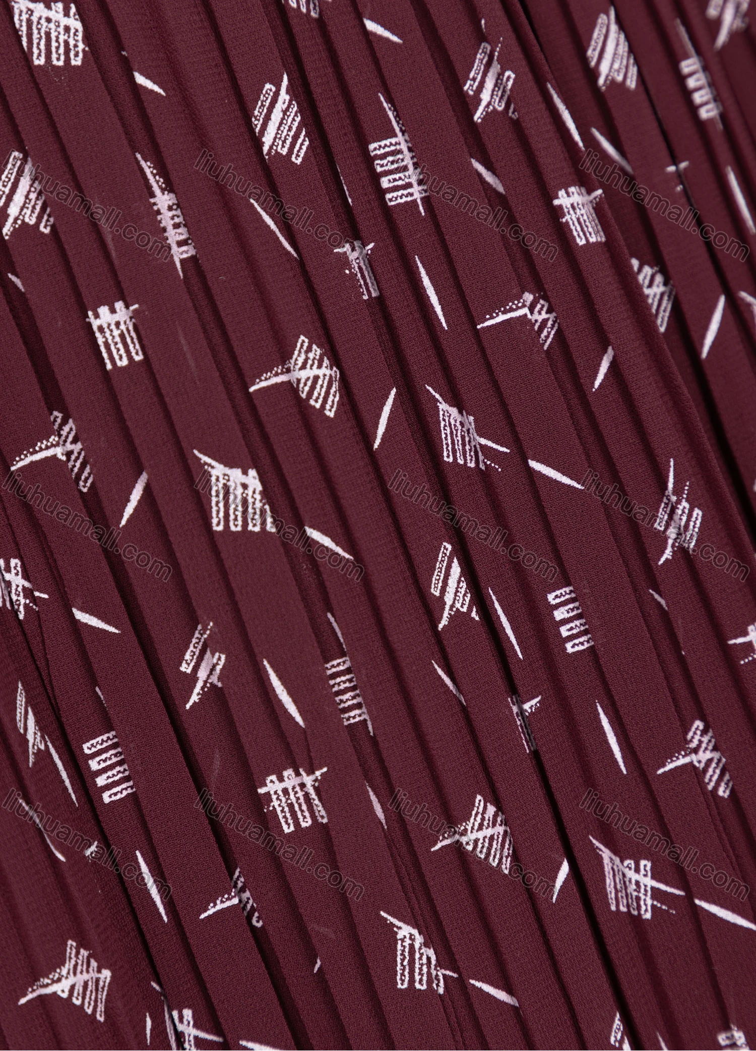 Wholesale Women's Casual Elastic Waist Pleated Allover Print Breathable Mesh Skirts - Liuhuamall