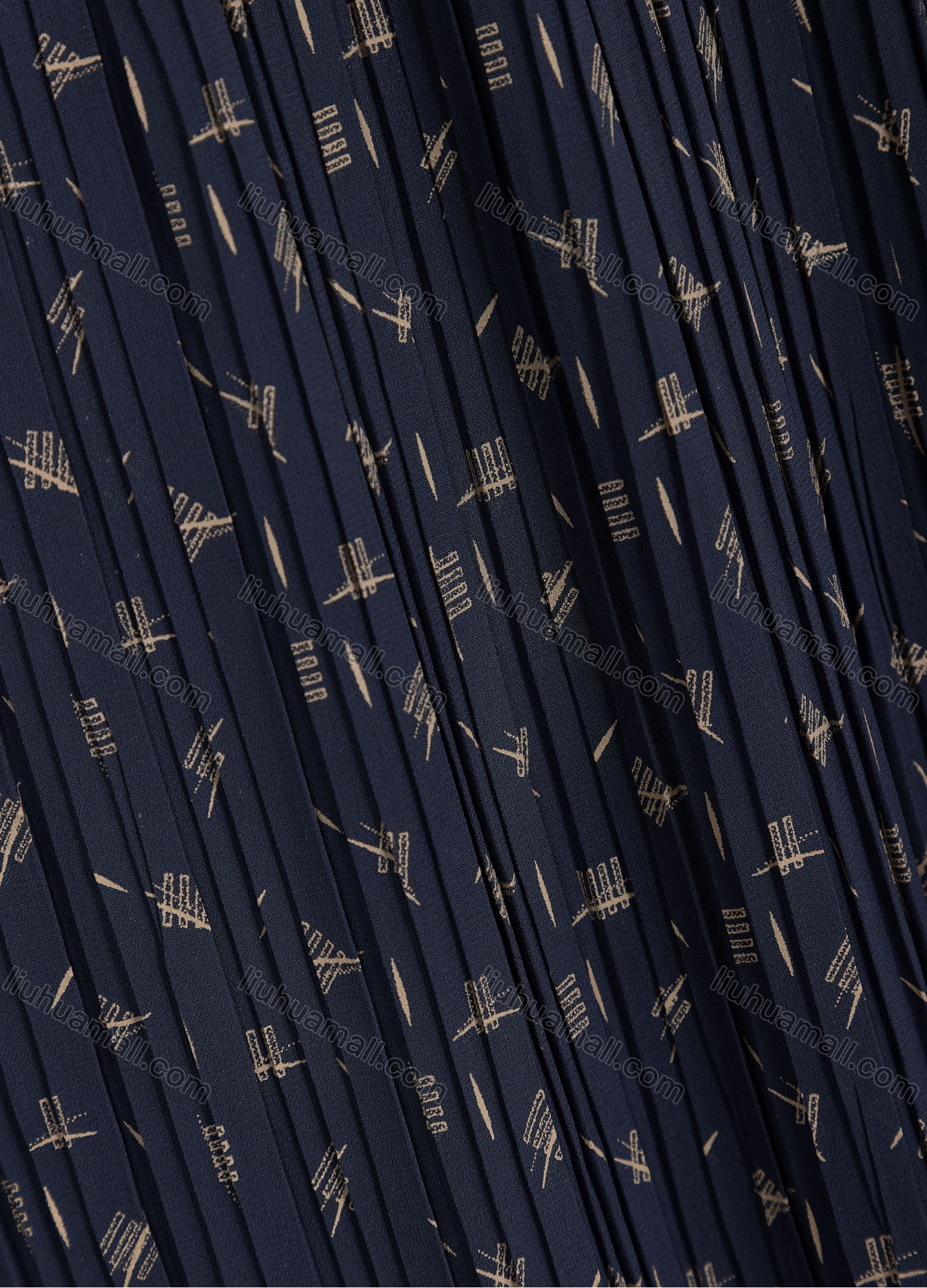 Wholesale Women's Casual Elastic Waist Pleated Allover Print Breathable Mesh Skirts - Liuhuamall