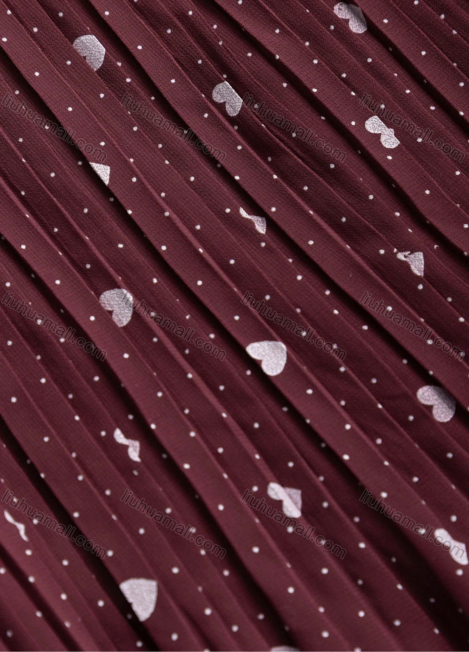 Wholesale Women's Casual Elastic Waist Allover Pin Dot Heart Print Breathable Mesh Skirts - Liuhuamall