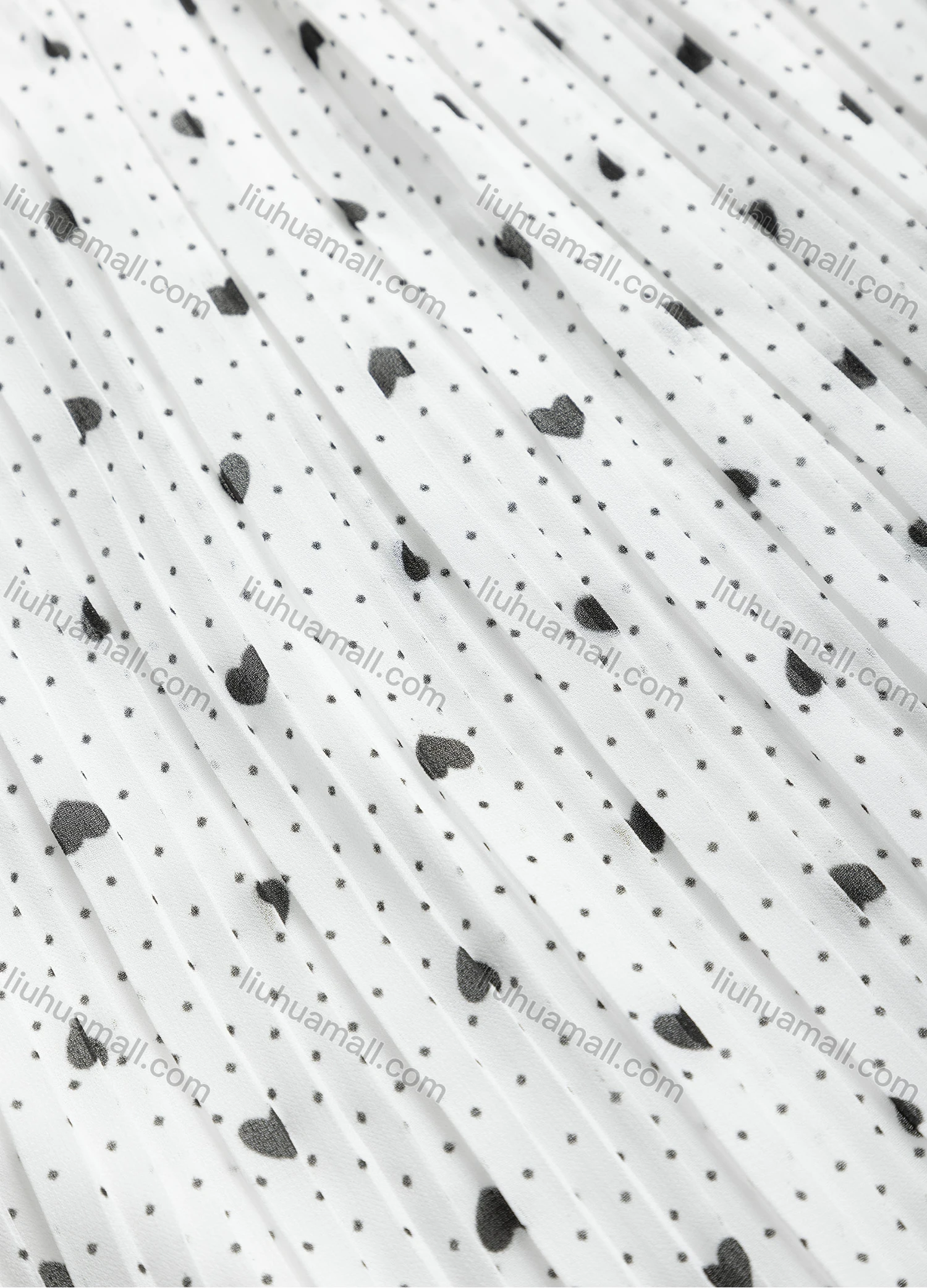 Wholesale Women's Casual Elastic Waist Allover Pin Dot Heart Print Breathable Mesh Skirts - Liuhuamall