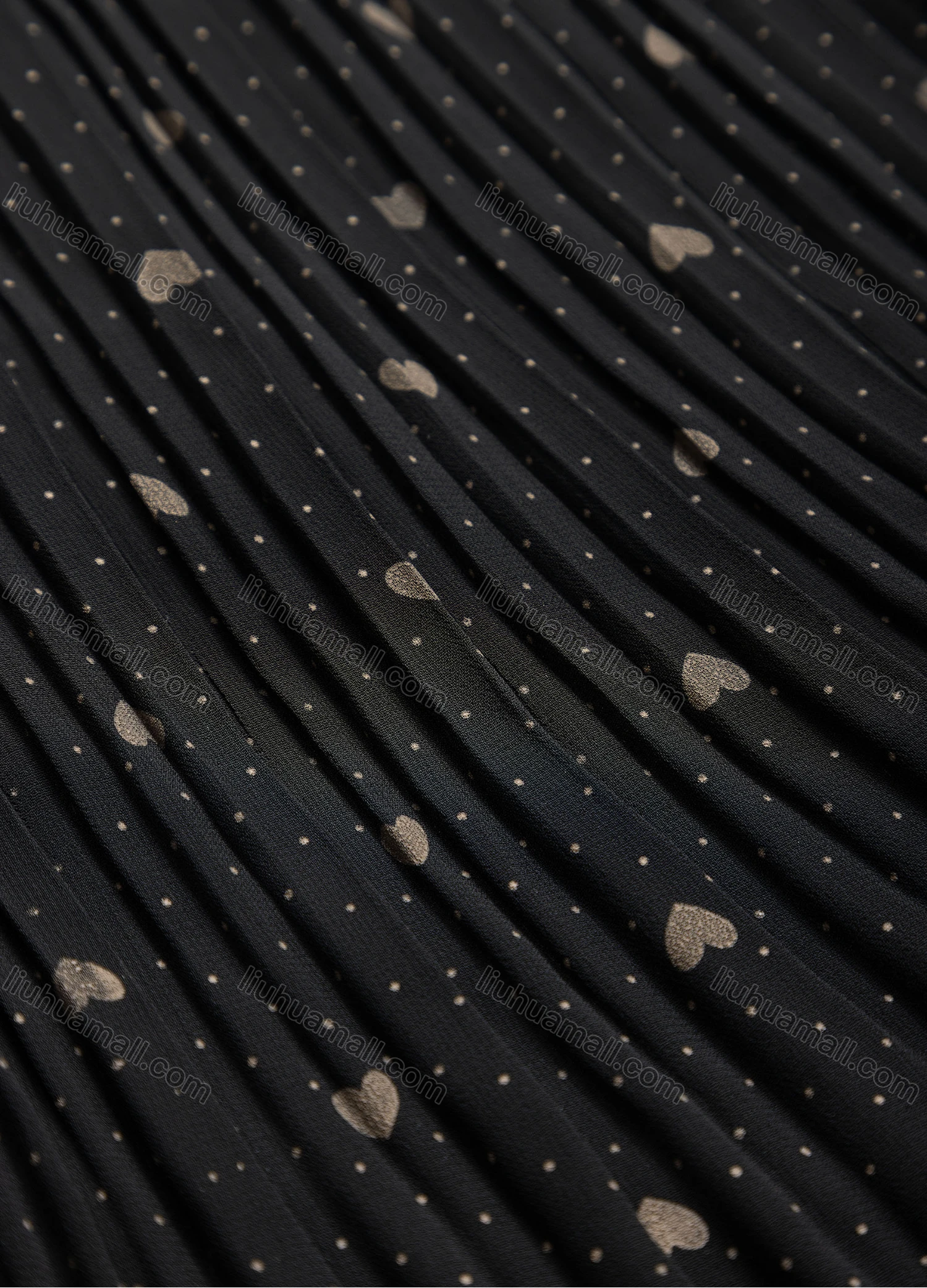 Wholesale Women's Casual Elastic Waist Allover Pin Dot Heart Print Breathable Mesh Skirts - Liuhuamall