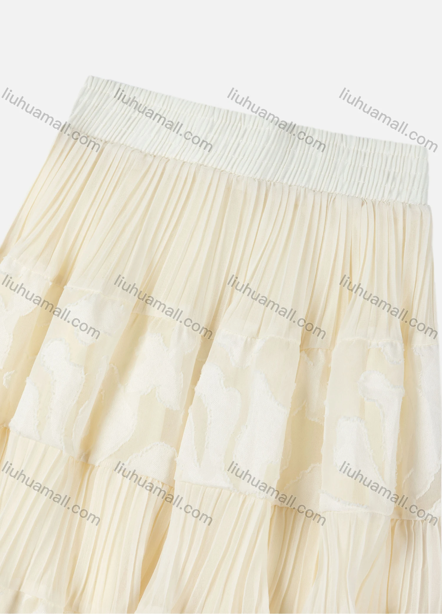 Wholesale Girls' Casual Elastic Waist Pleated Splicing Maxi Skirt - Liuhuamall
