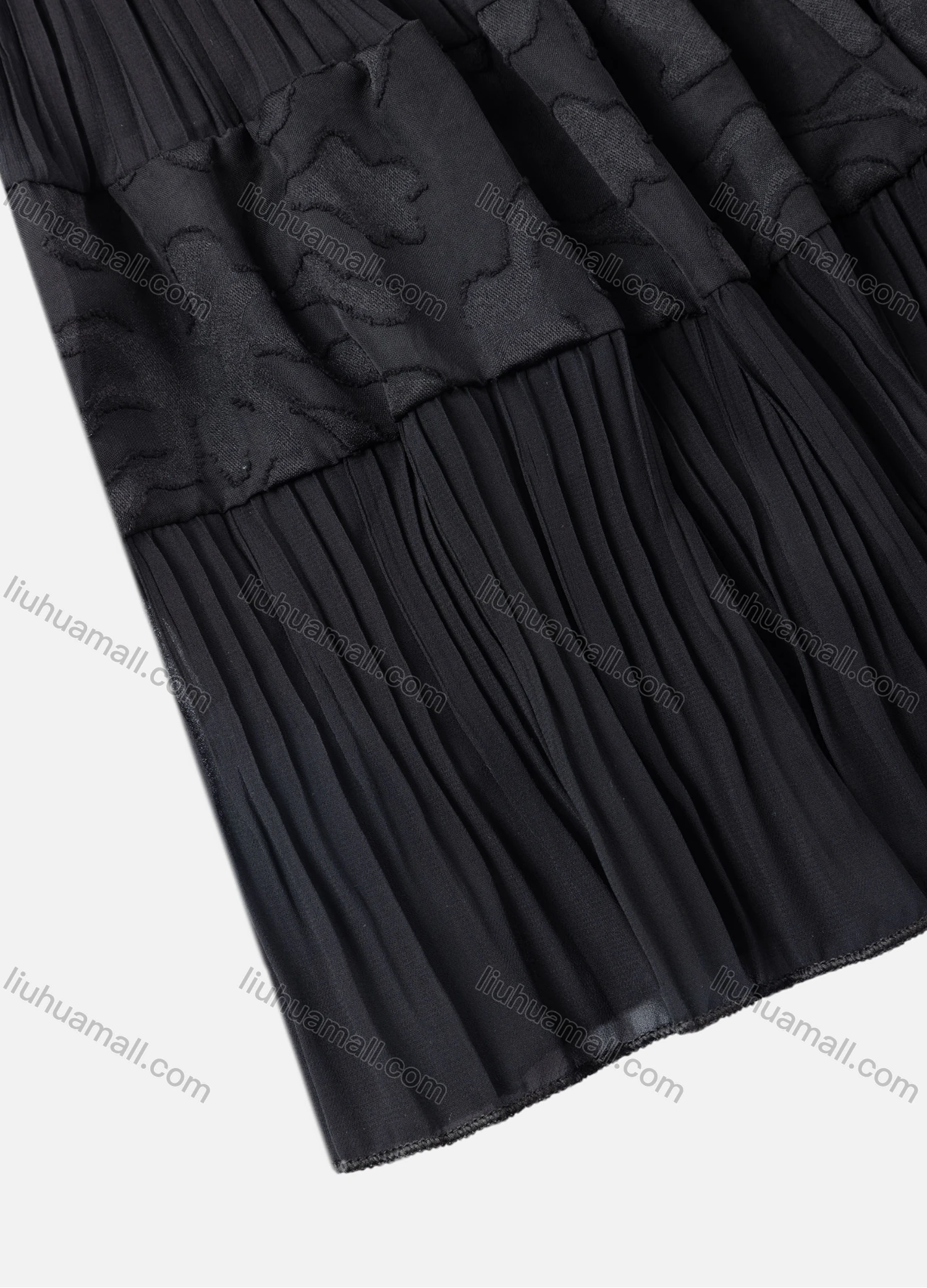 Wholesale Girls' Casual Elastic Waist Pleated Splicing Maxi Skirt - Liuhuamall