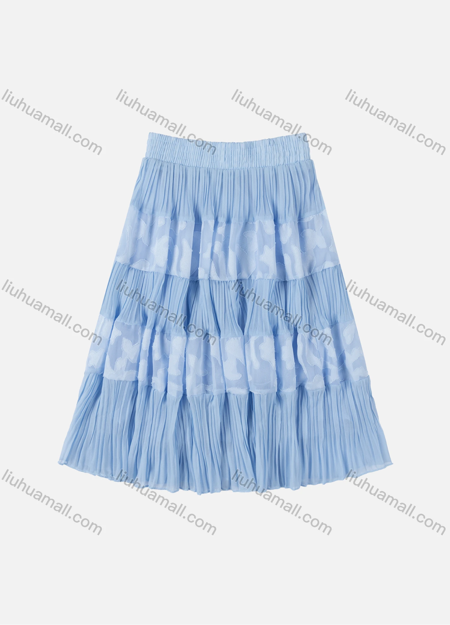 Wholesale Girls' Casual Elastic Waist Pleated Splicing Maxi Skirt - Liuhuamall