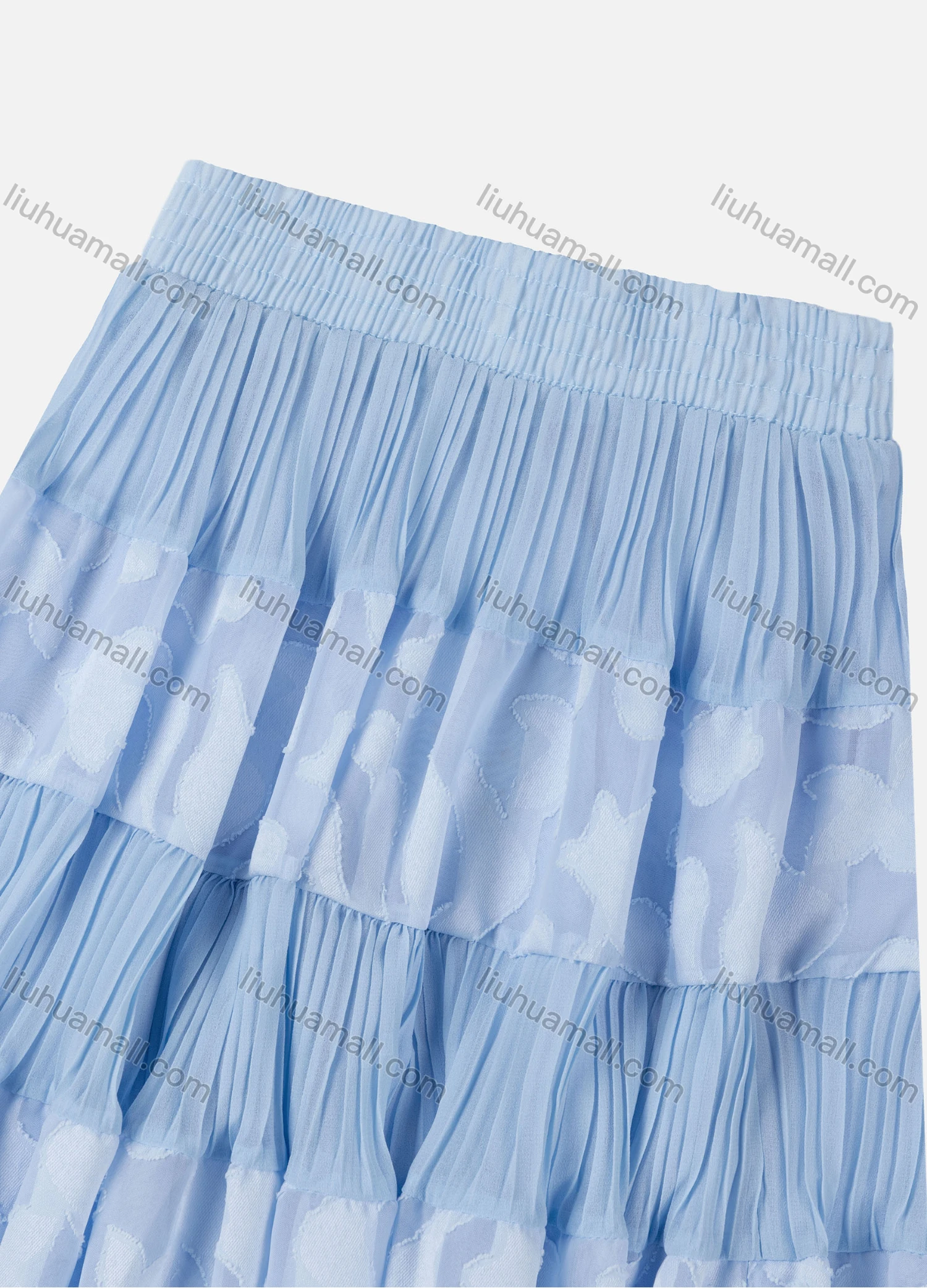Wholesale Girls' Casual Elastic Waist Pleated Splicing Maxi Skirt - Liuhuamall
