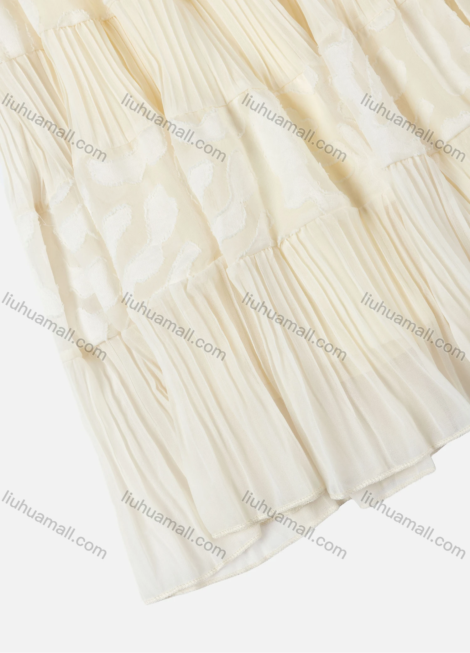 Wholesale Girls' Casual Elastic Waist Pleated Splicing Maxi Skirt - Liuhuamall