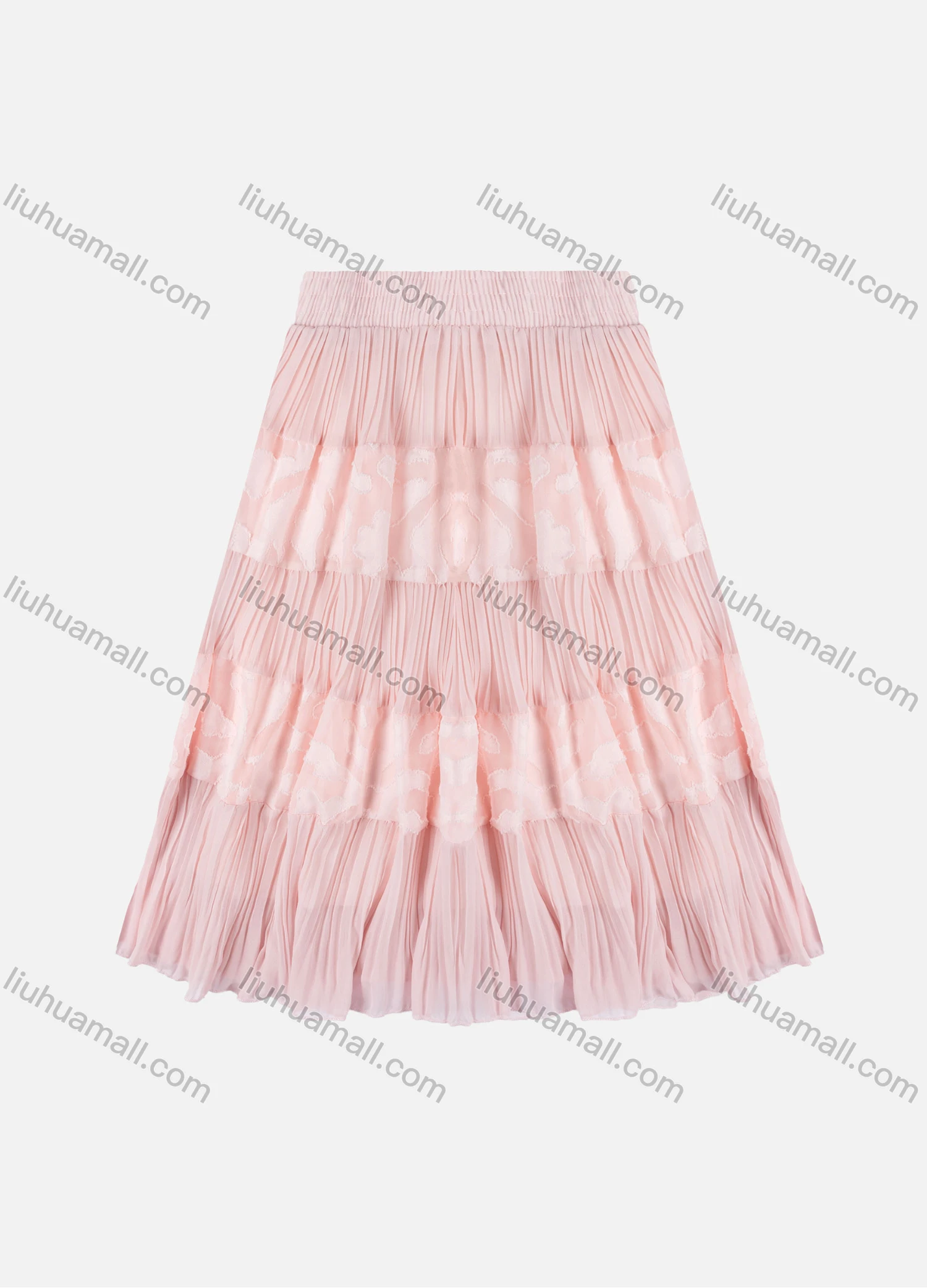 Wholesale Girls' Casual Elastic Waist Pleated Splicing Maxi Skirt - Liuhuamall