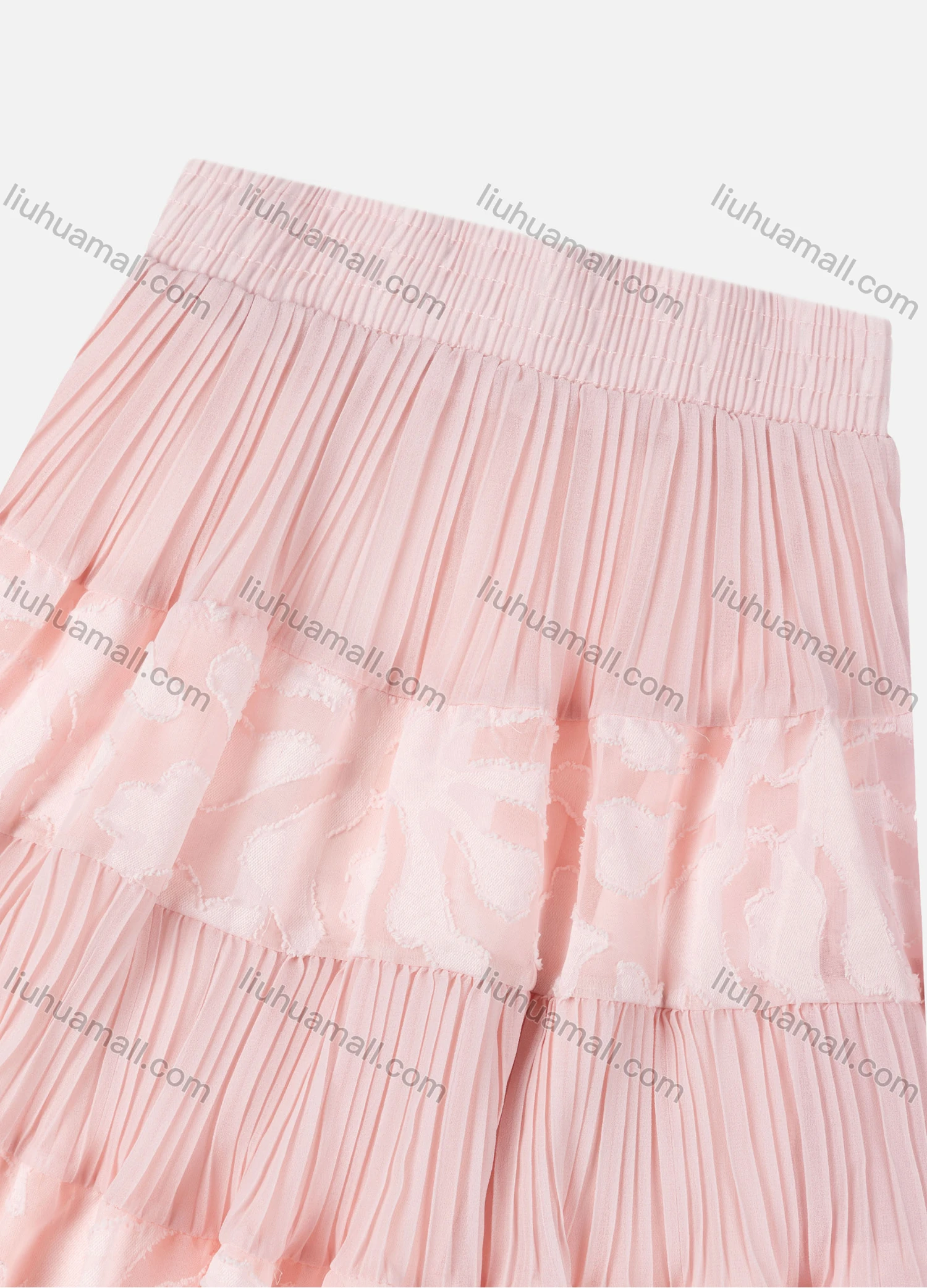 Wholesale Girls' Casual Elastic Waist Pleated Splicing Maxi Skirt - Liuhuamall