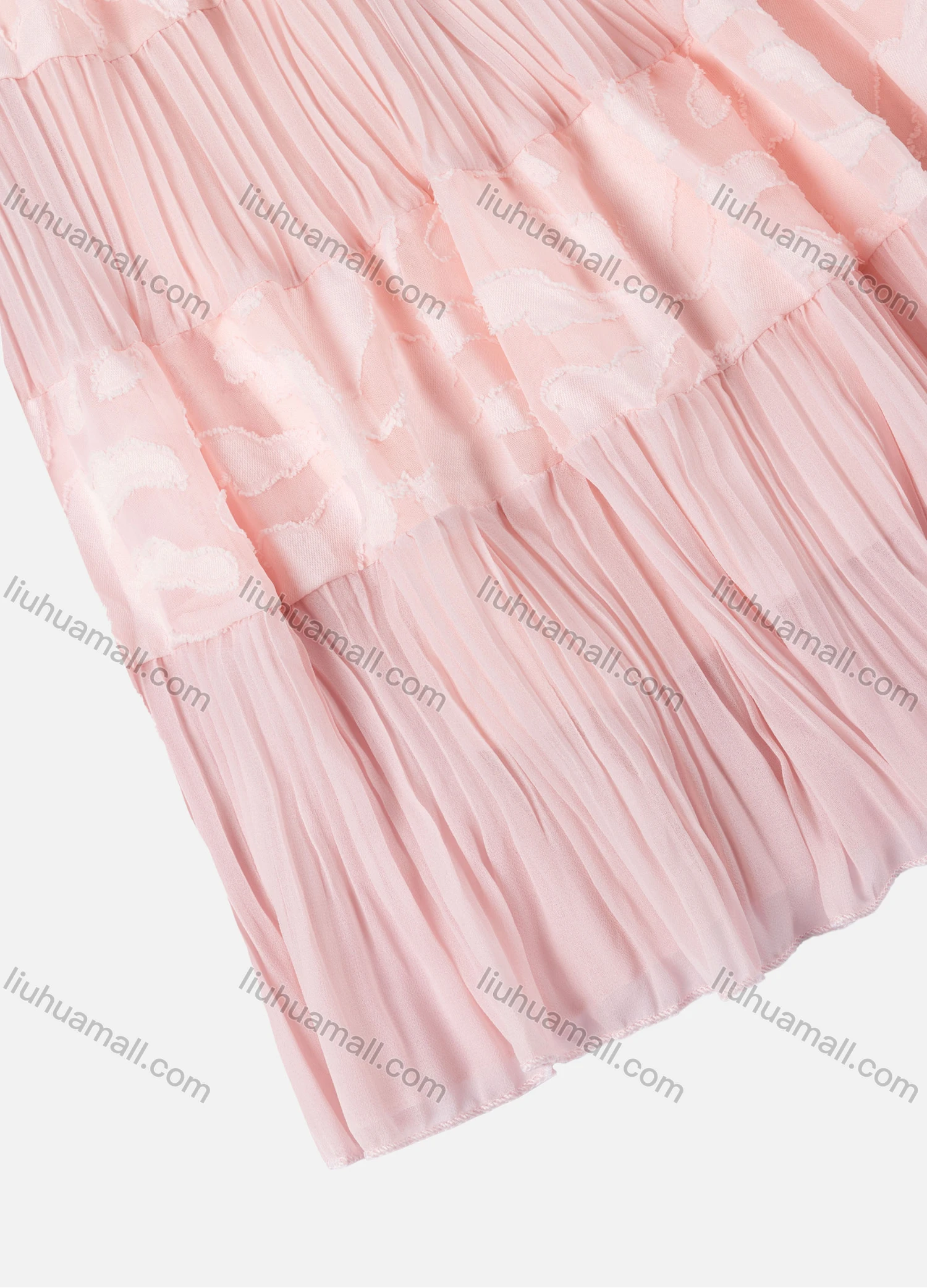 Wholesale Girls' Casual Elastic Waist Pleated Splicing Maxi Skirt - Liuhuamall