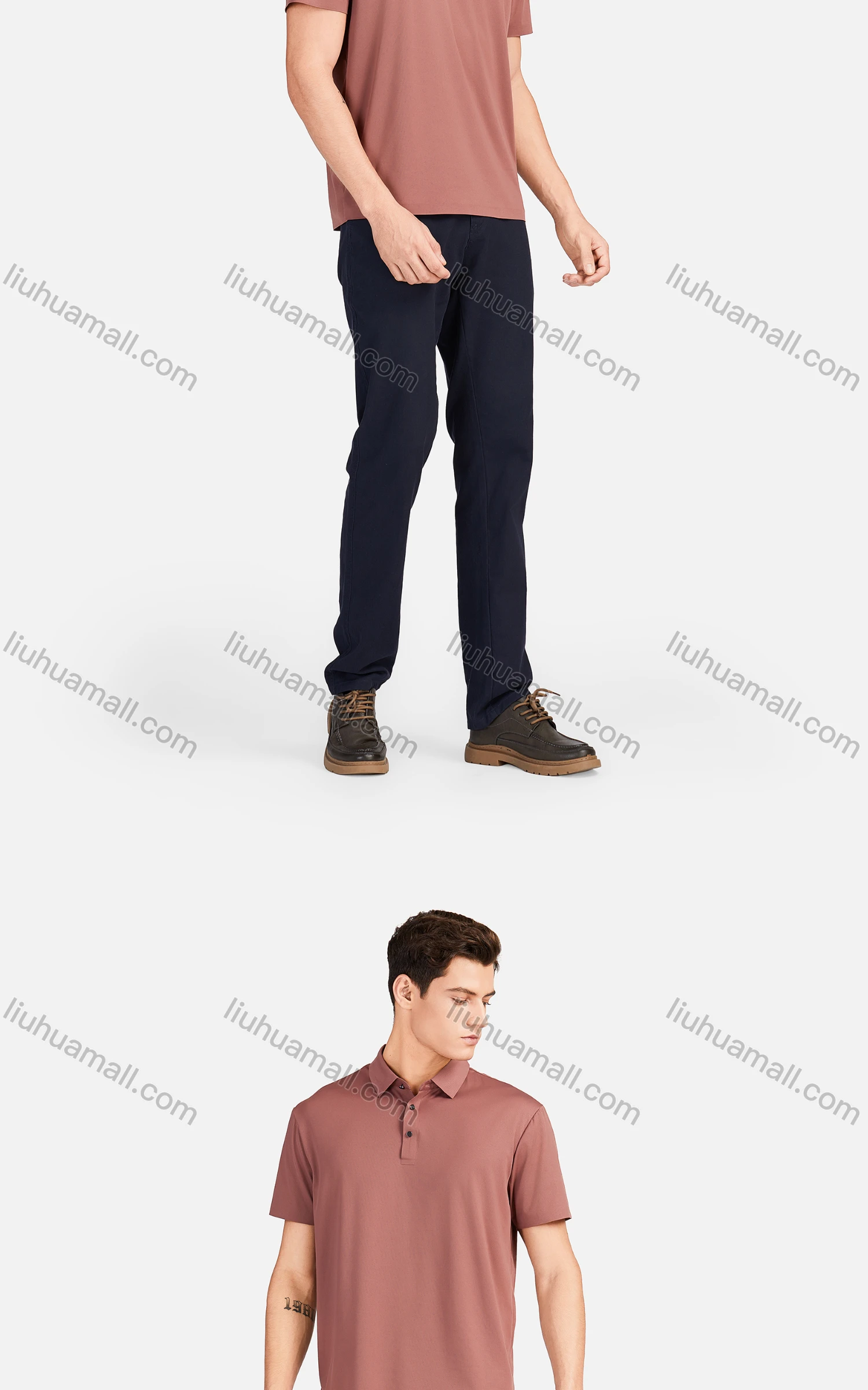 Wholesale Men's Casual Breathable Collared Short Sleeve Plain Polo Shirt 3226# - Liuhuamall