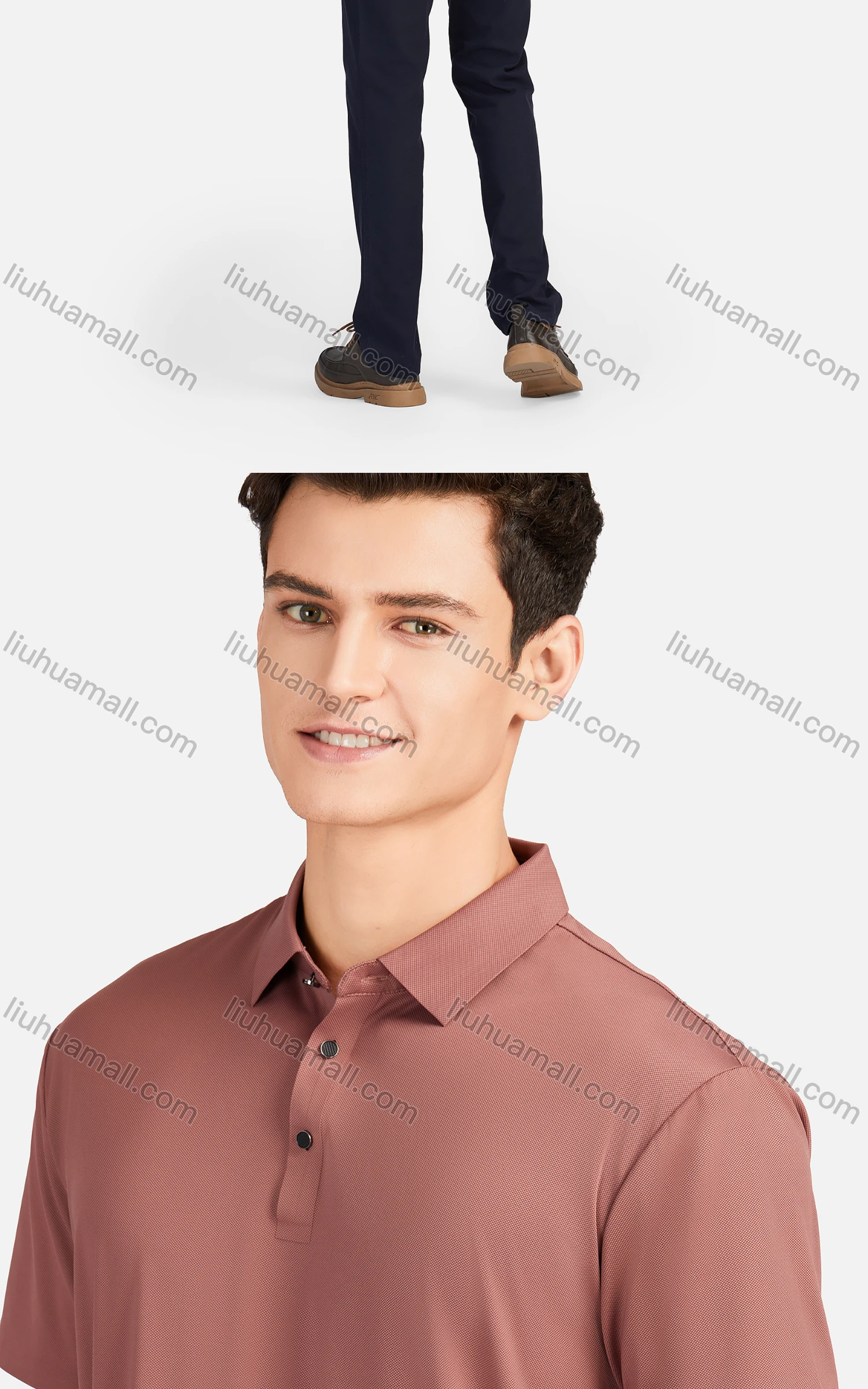 Wholesale Men's Casual Breathable Collared Short Sleeve Plain Polo Shirt 3226# - Liuhuamall