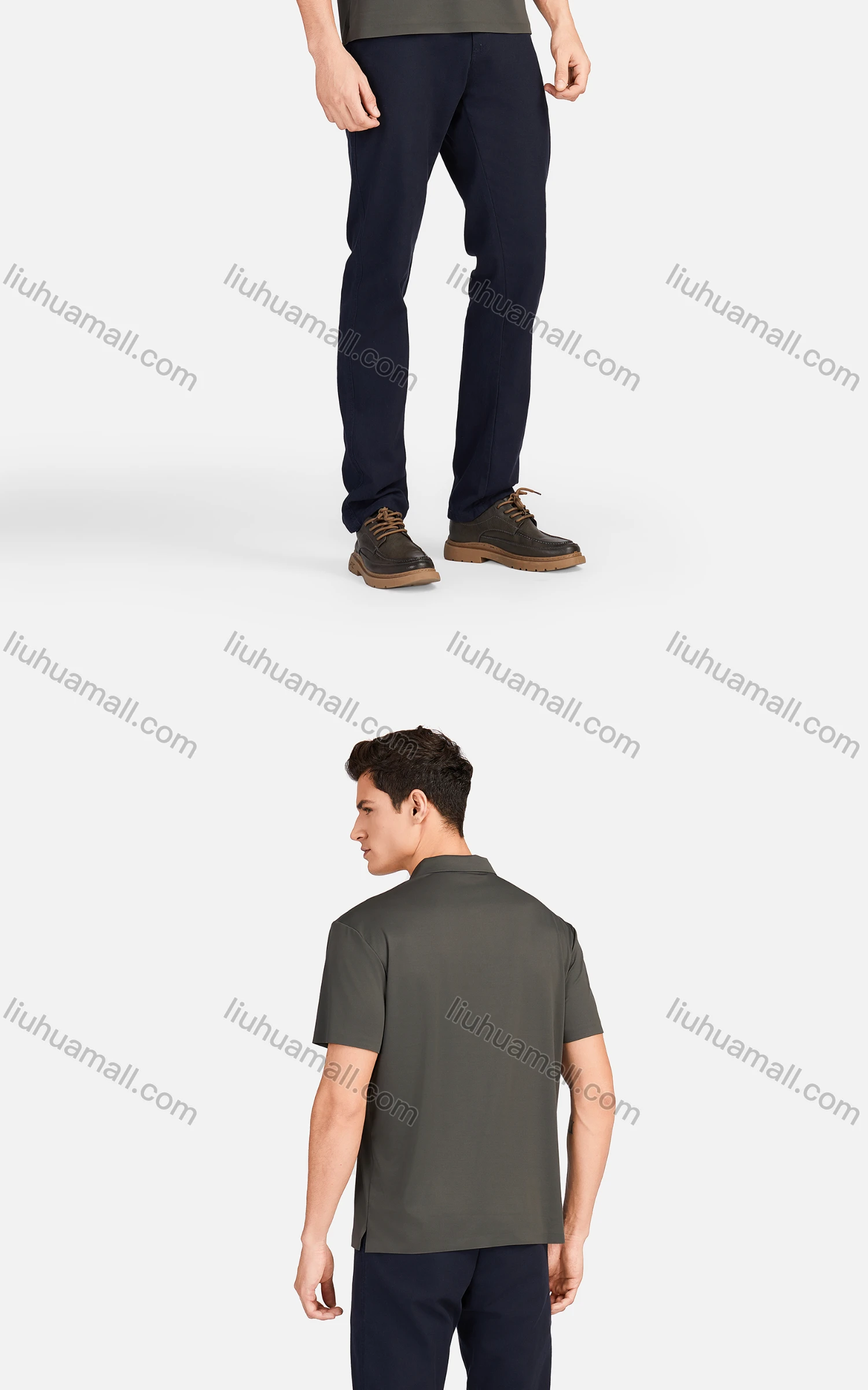 Wholesale Men's Casual Collared Short Sleeve Breathable Plain Polo Shirt 3226# - Liuhuamall