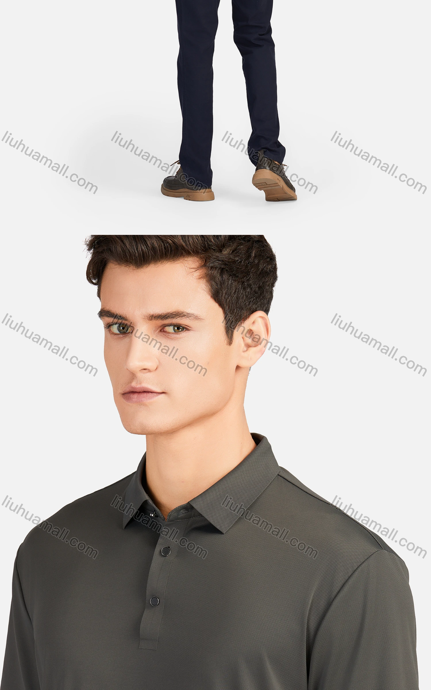 Wholesale Men's Casual Collared Short Sleeve Breathable Plain Polo Shirt 3226# - Liuhuamall