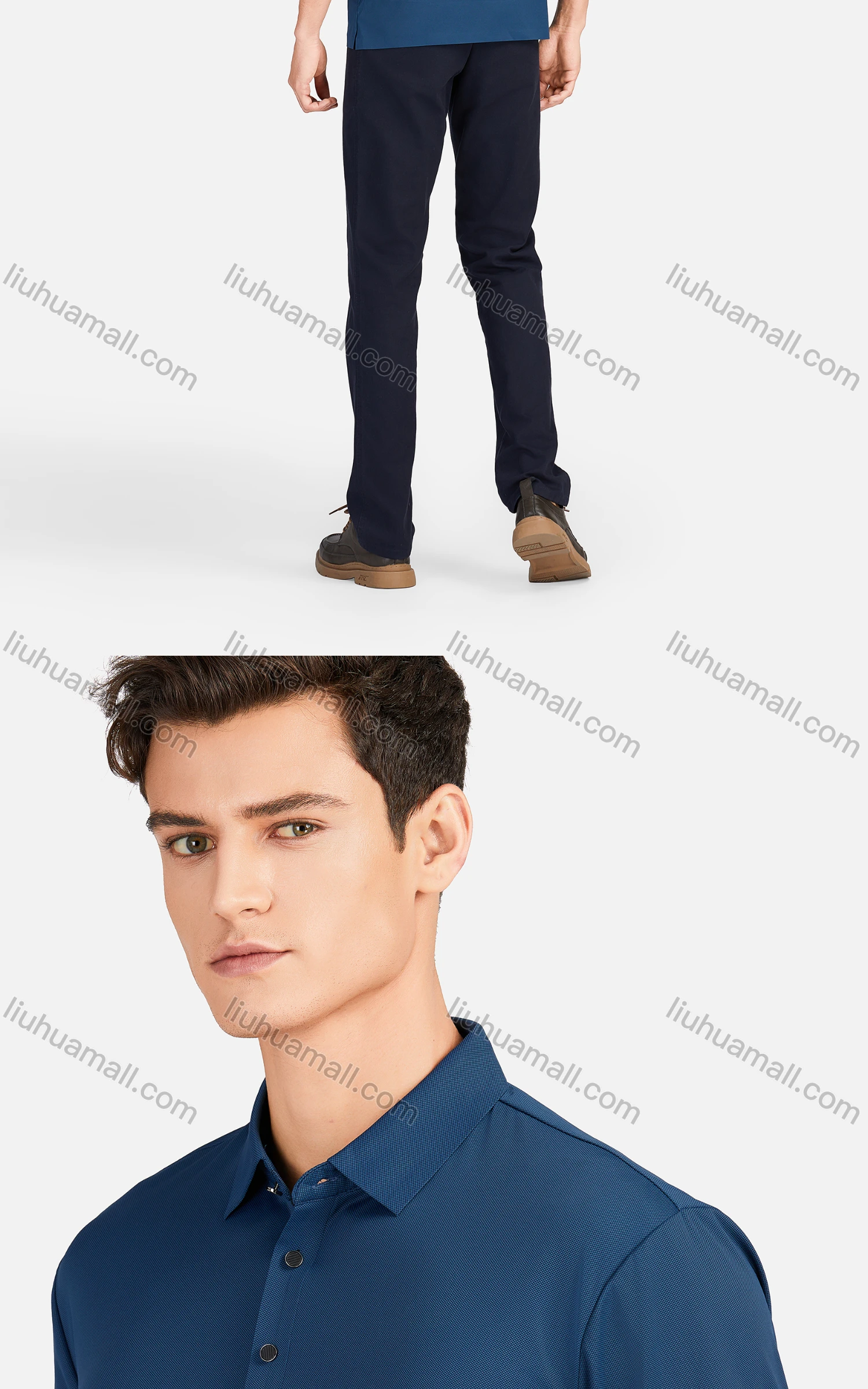 Wholesale Men's Casual Plain Collared Short Sleeve Breathable Polo Shirt 3226# - Liuhuamall