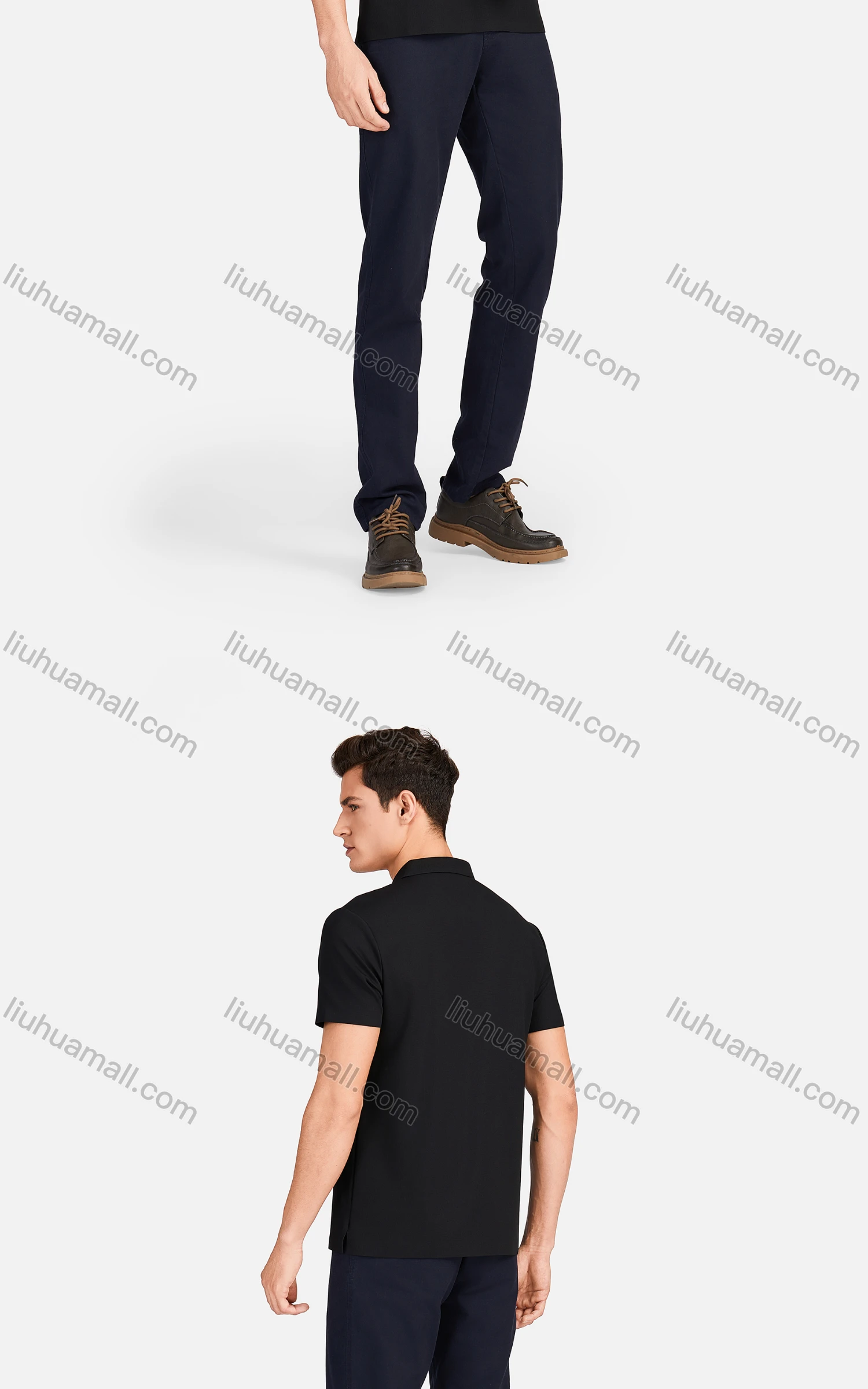 Wholesale Men's Casual Plain Collared Breathable Short Sleeve Polo Shirt 3226# - Liuhuamall