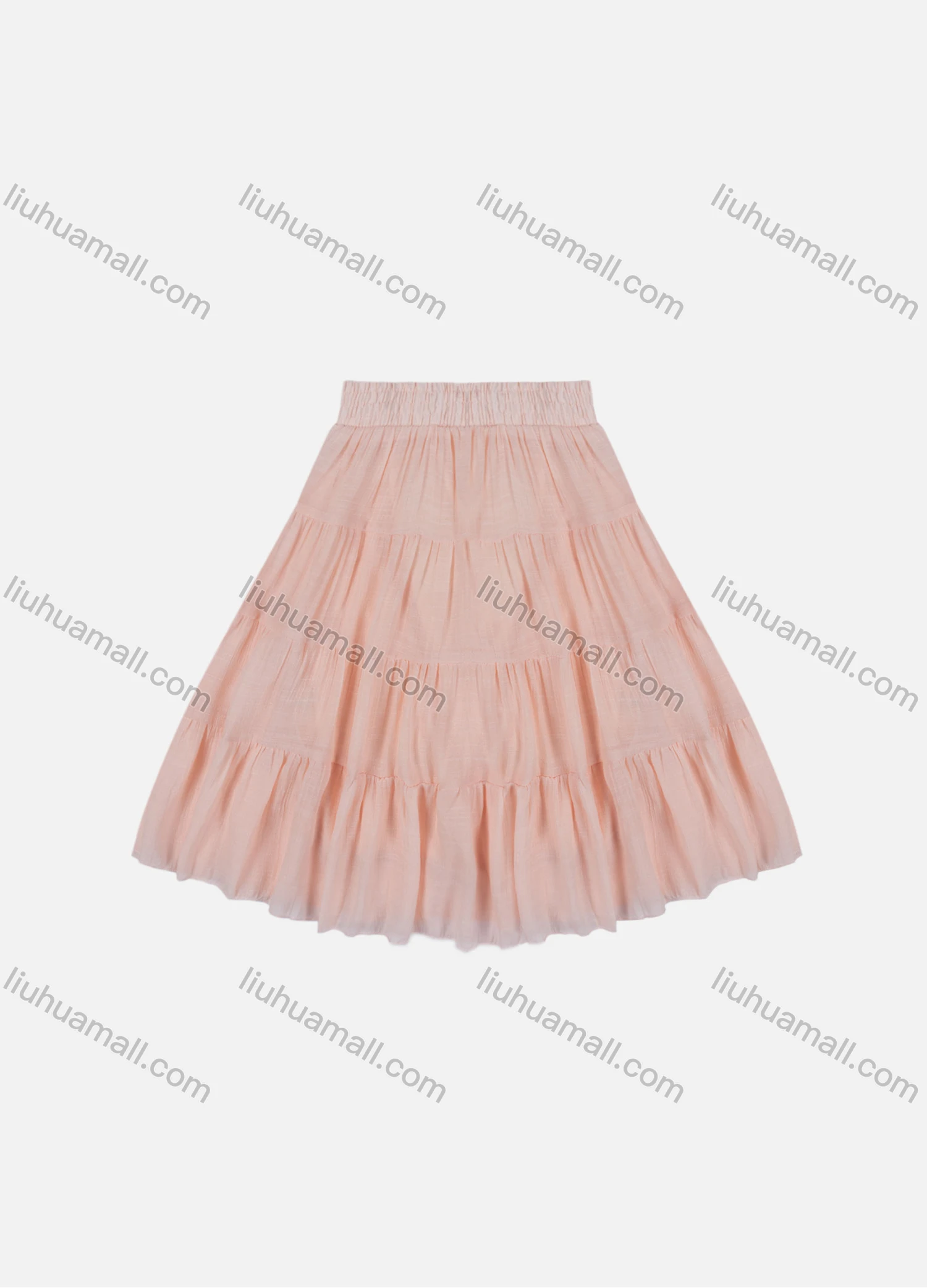 Wholesale Girls' Casual Elastic Waist Ruched Embroidered Splicing Maxi Skirt - Liuhuamall