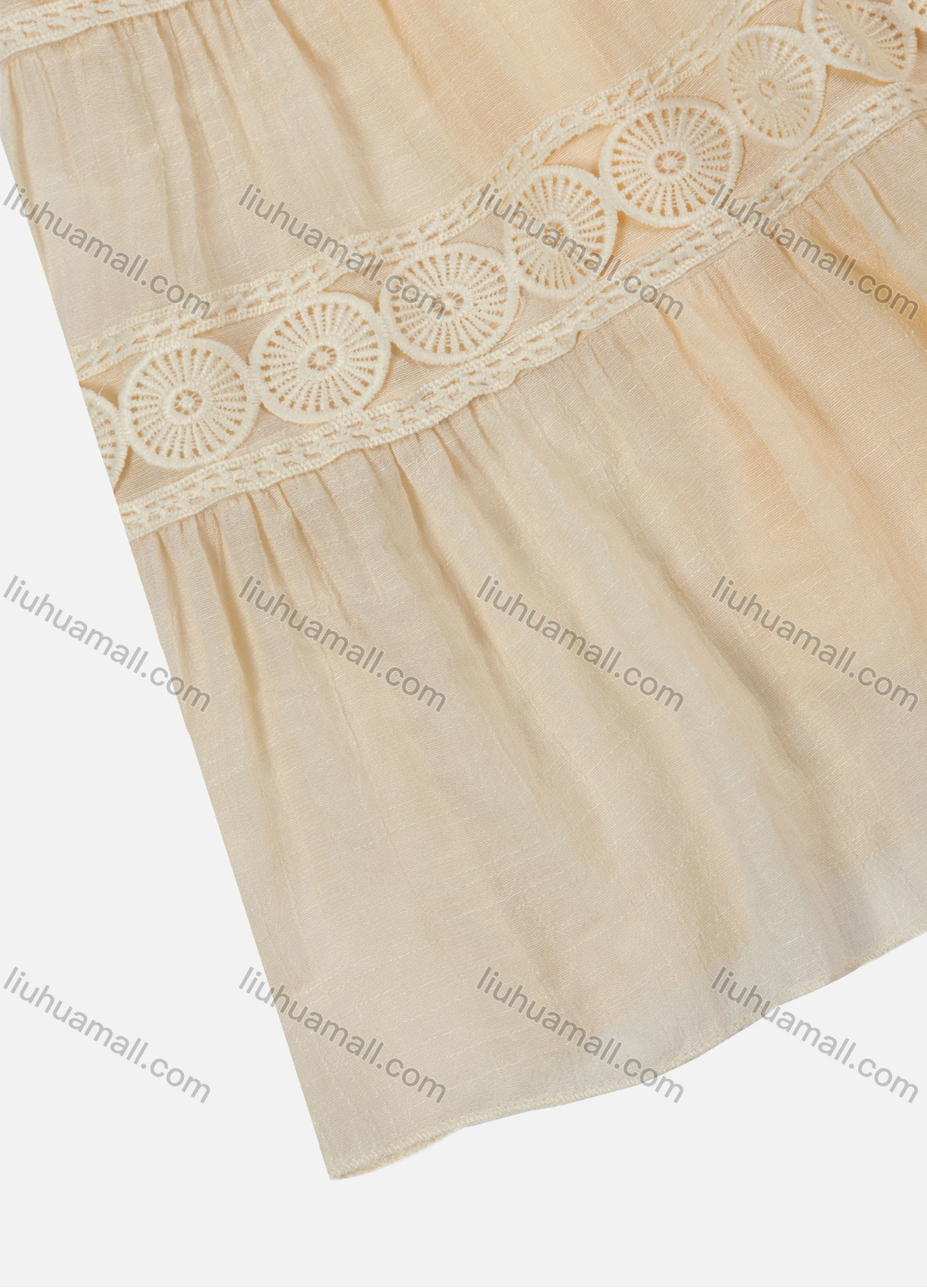 Wholesale Girls' Casual Elastic Waist Ruched Embroidered Splicing Maxi Skirt - Liuhuamall