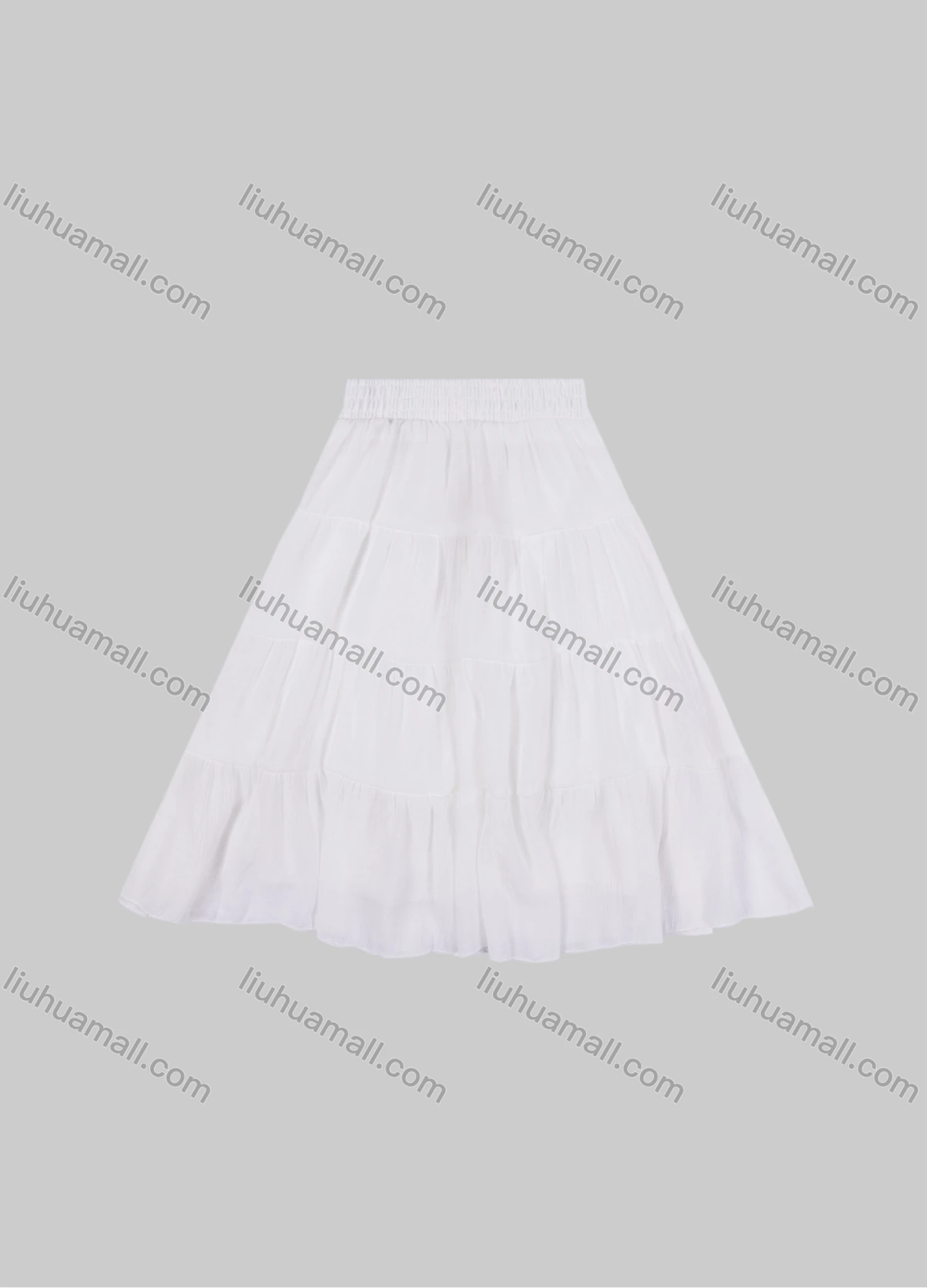 Wholesale Girls' Casual Elastic Waist Ruched Embroidered Splicing Maxi Skirt - Liuhuamall