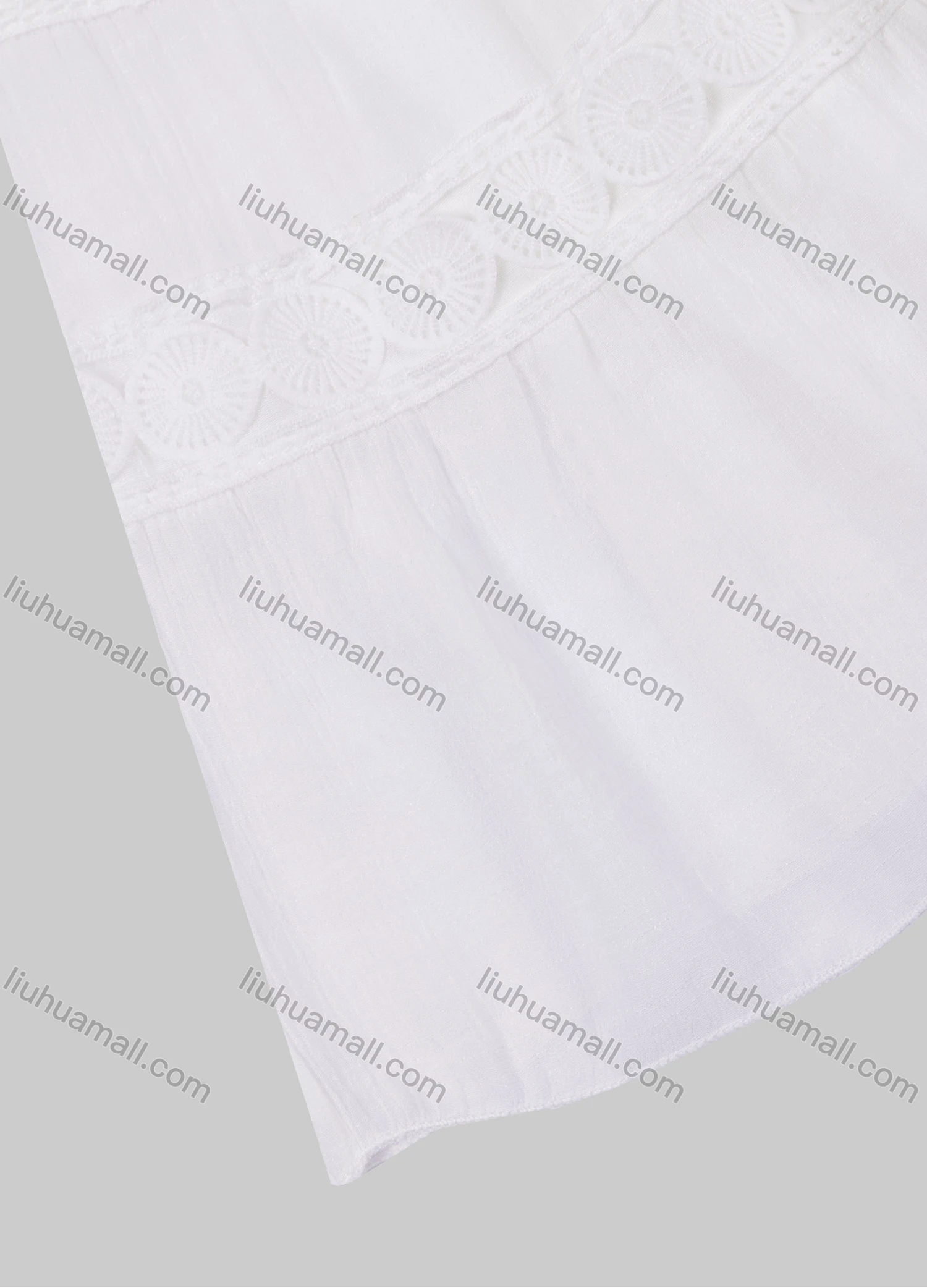 Wholesale Girls' Casual Elastic Waist Ruched Embroidered Splicing Maxi Skirt - Liuhuamall