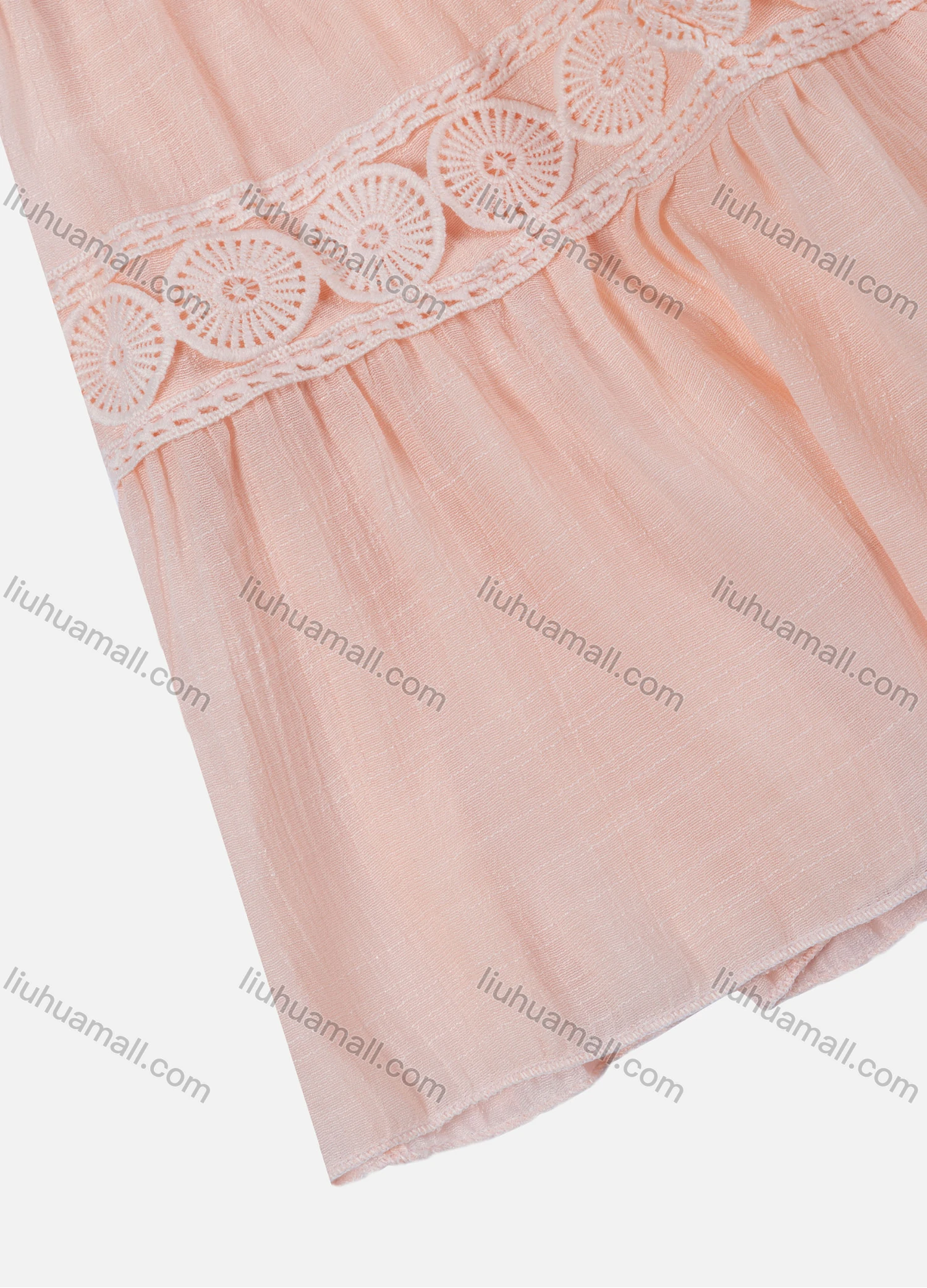 Wholesale Girls' Casual Elastic Waist Ruched Embroidered Splicing Maxi Skirt - Liuhuamall