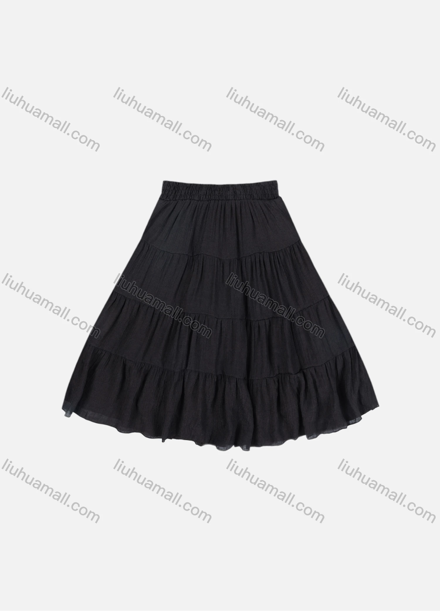 Wholesale Girls' Casual Elastic Waist Ruched Embroidered Splicing Maxi Skirt - Liuhuamall