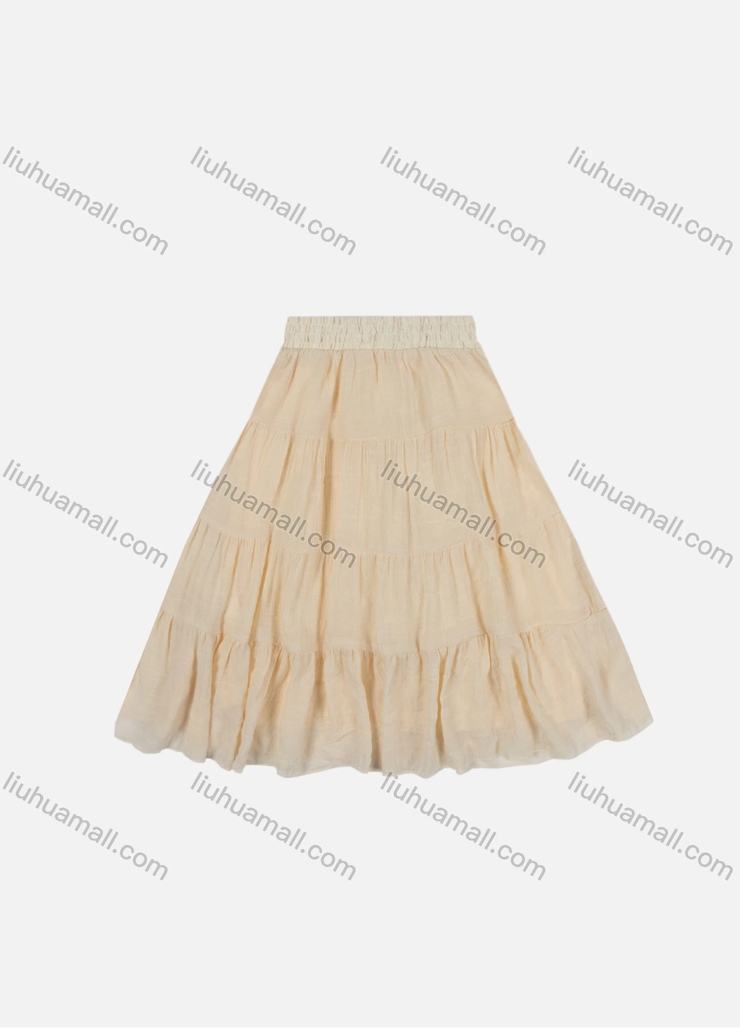 Wholesale Girls' Casual Elastic Waist Ruched Embroidered Splicing Maxi Skirt - Liuhuamall